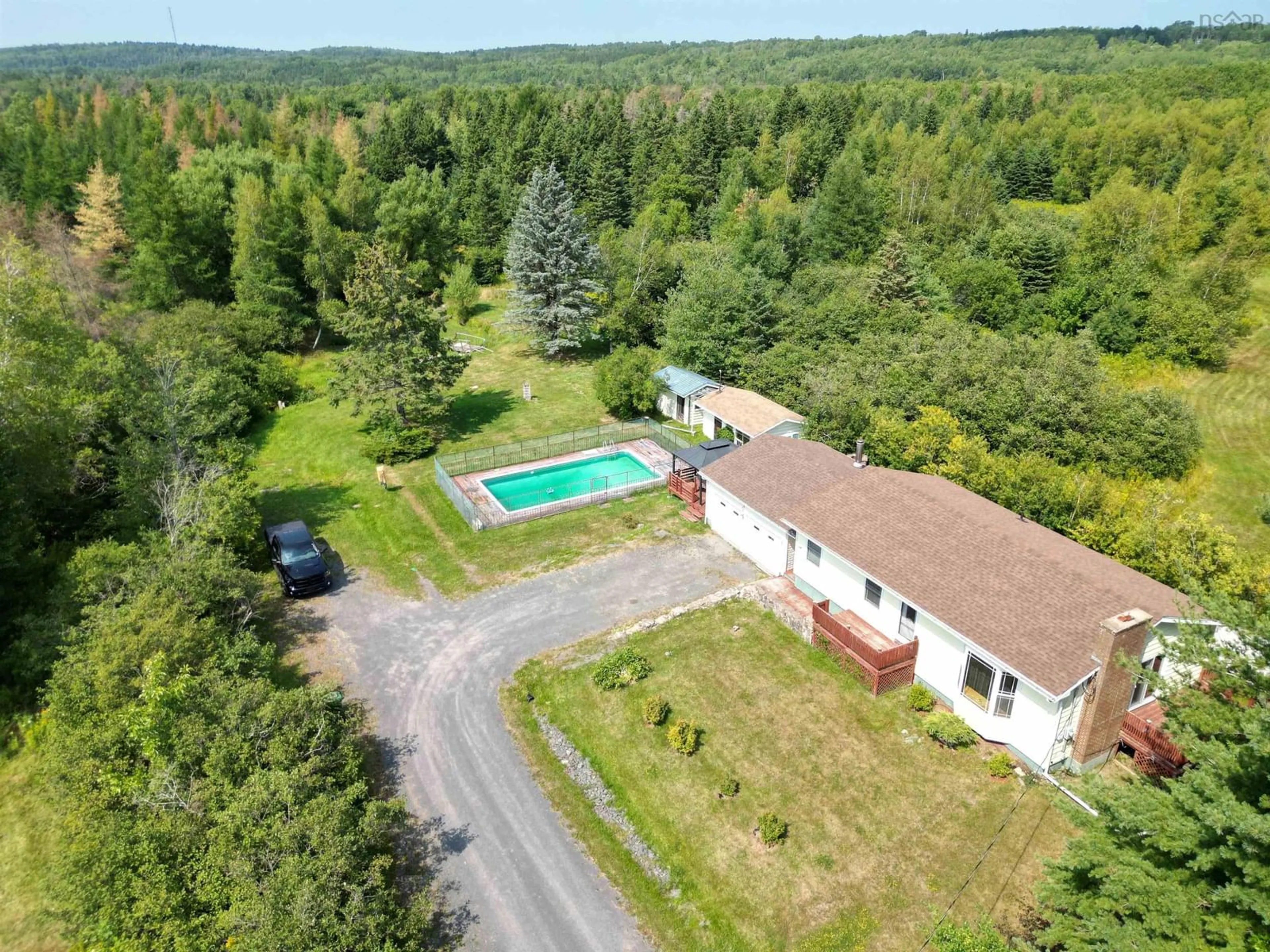 A pic from outside/outdoor area/front of a property/back of a property/a pic from drone, unknown for 1412 North Main St, Westville Nova Scotia B0K 2A0