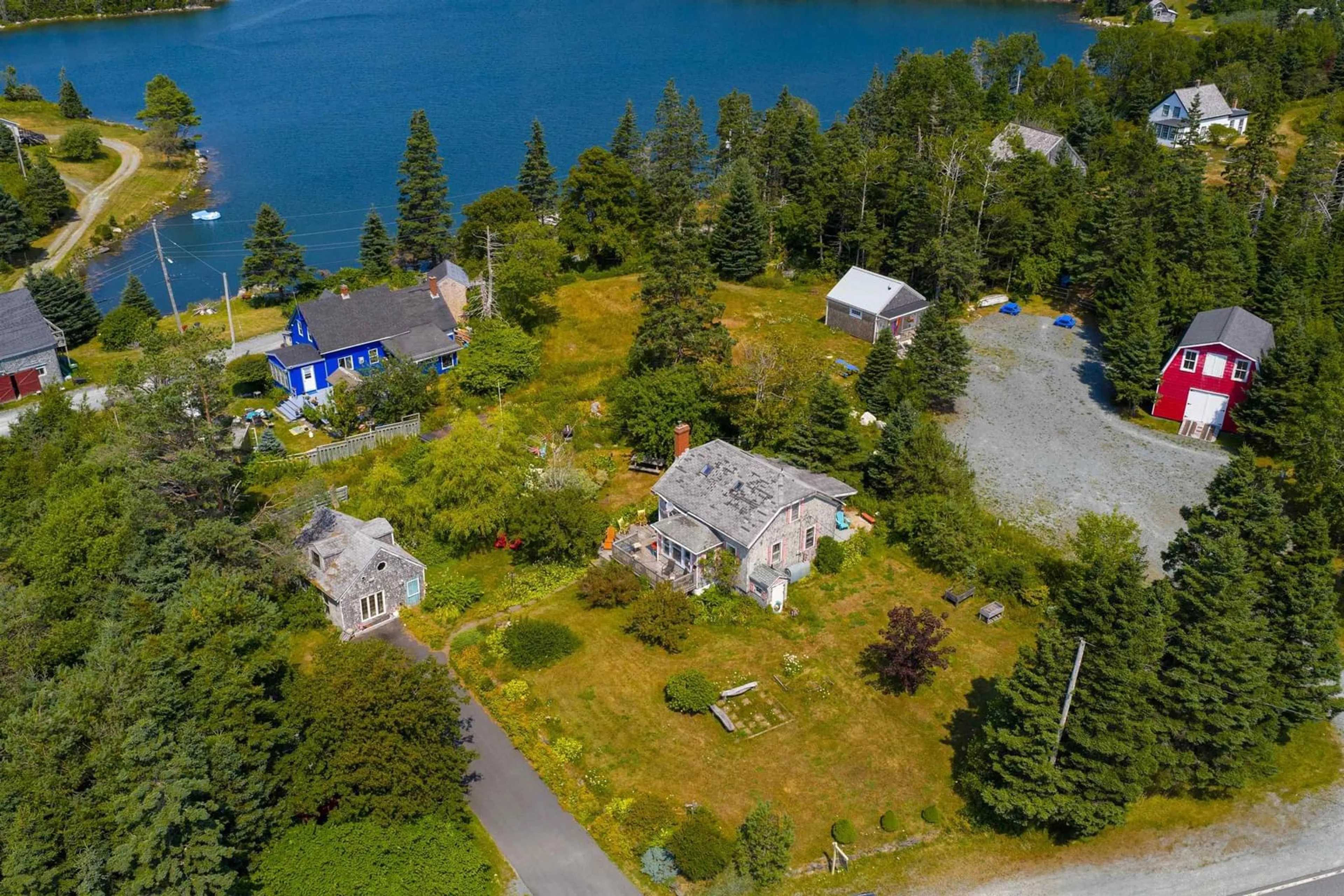 A pic from outside/outdoor area/front of a property/back of a property/a pic from drone, water/lake/river/ocean view for 10293 Highway 7, Oyster Pond Nova Scotia B0J 1P0