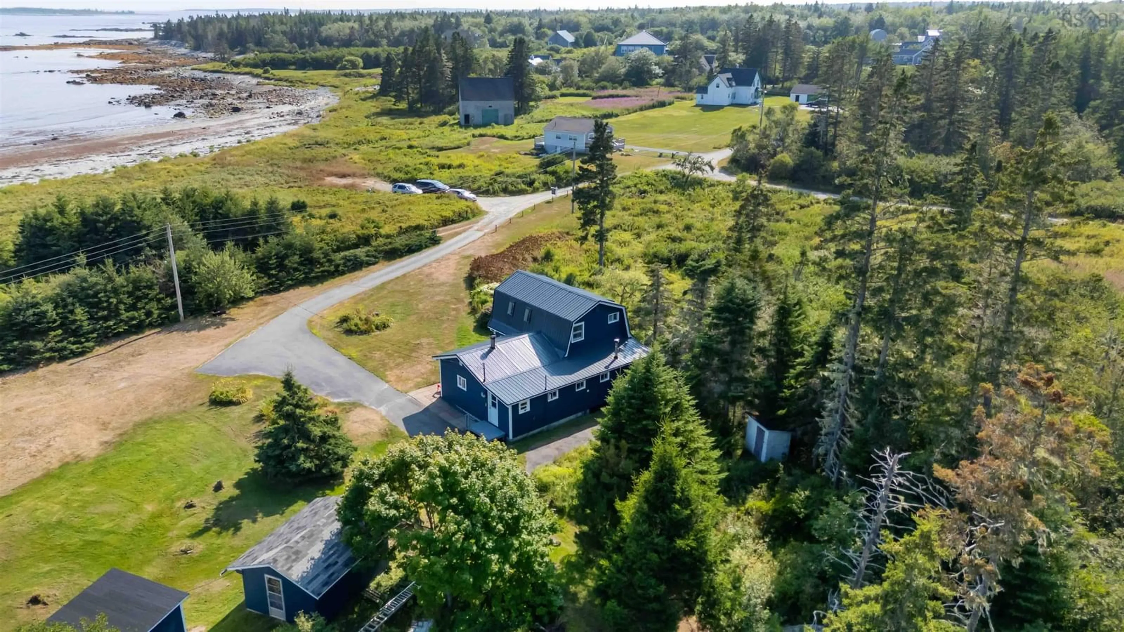 A pic from outside/outdoor area/front of a property/back of a property/a pic from drone, water/lake/river/ocean view for 46 Haughns Rd, Beach Meadows Nova Scotia B0J 1H0