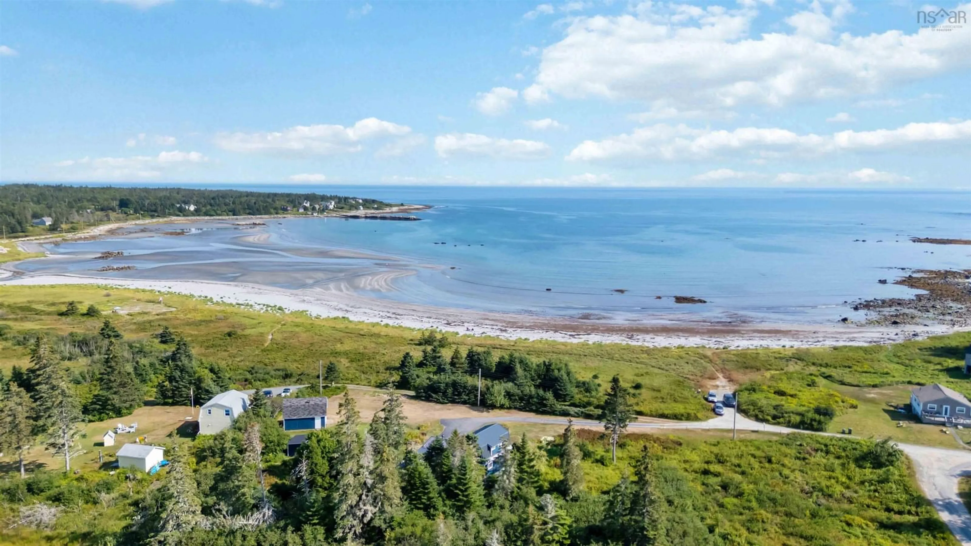 A pic from outside/outdoor area/front of a property/back of a property/a pic from drone, water/lake/river/ocean view for 46 Haughns Rd, Beach Meadows Nova Scotia B0J 1H0