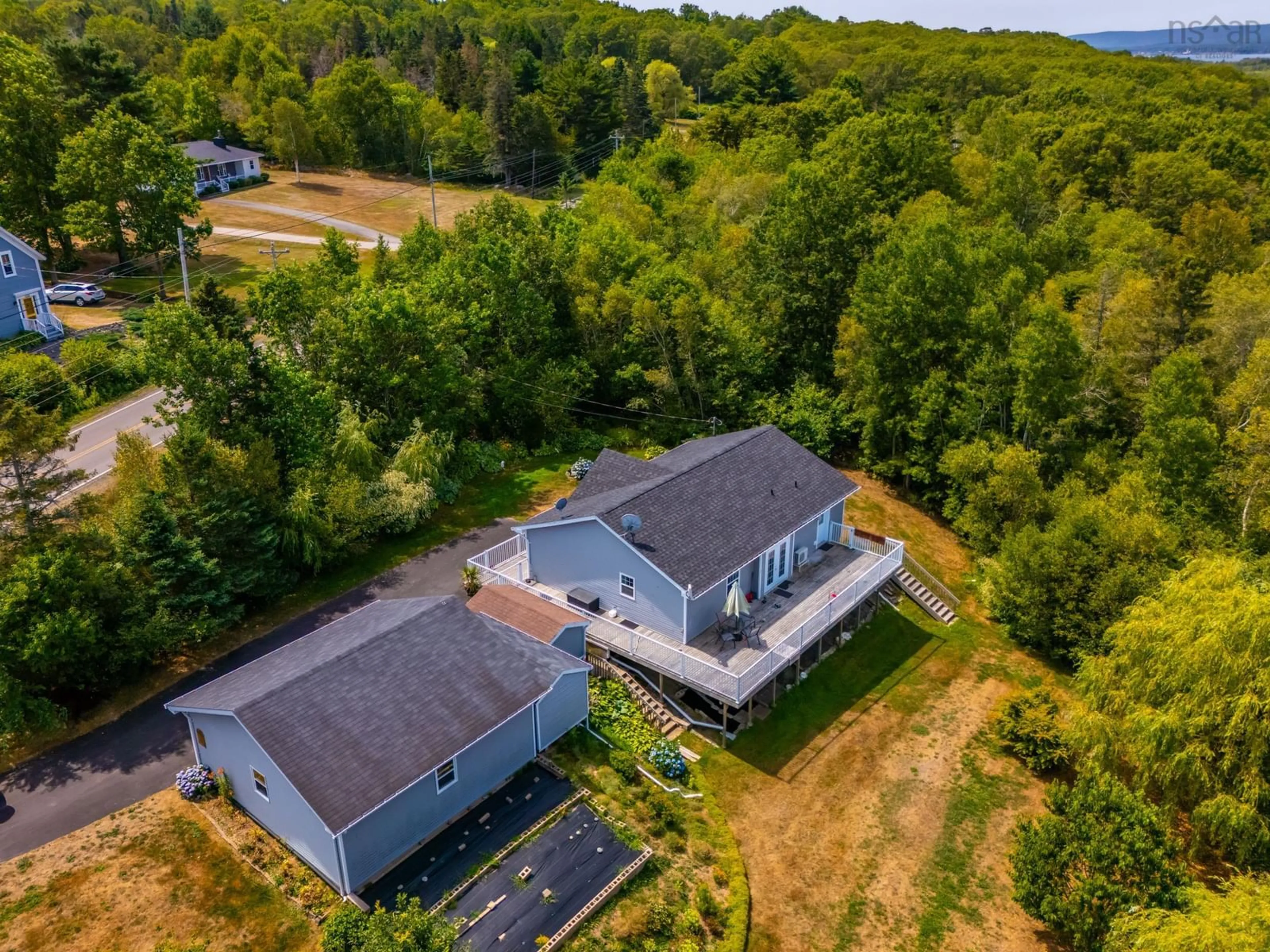 A pic from outside/outdoor area/front of a property/back of a property/a pic from drone, unknown for 1241 Highway 201, Round Hill Nova Scotia B0S 1A0