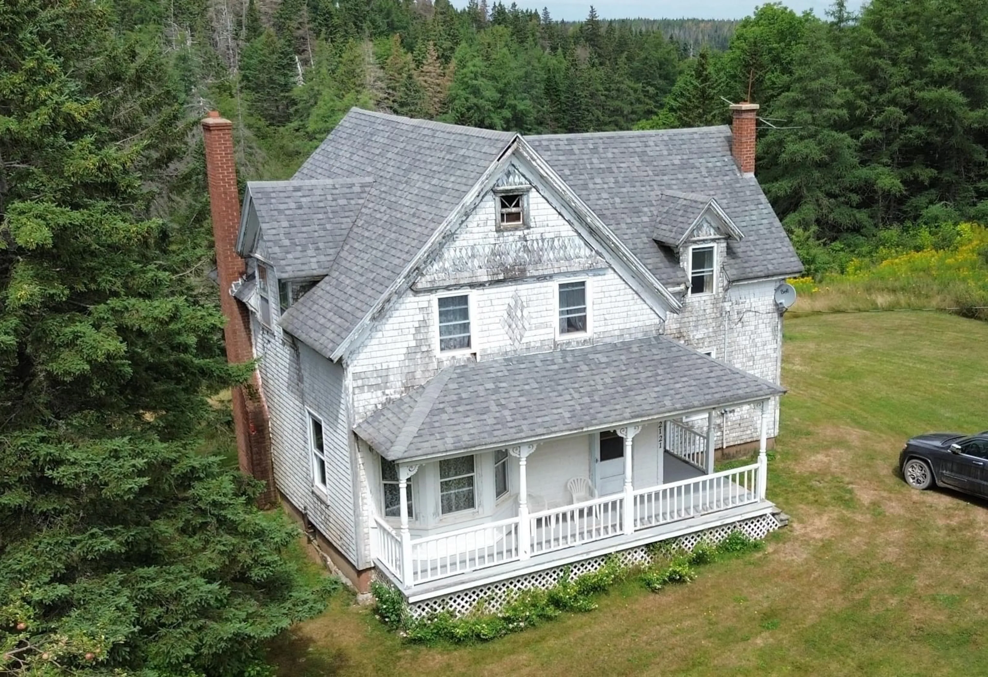 A pic from outside/outdoor area/front of a property/back of a property/a pic from drone, building for 2121 Loch Lomond Rd, Loch Lomond Nova Scotia B2E 1E3