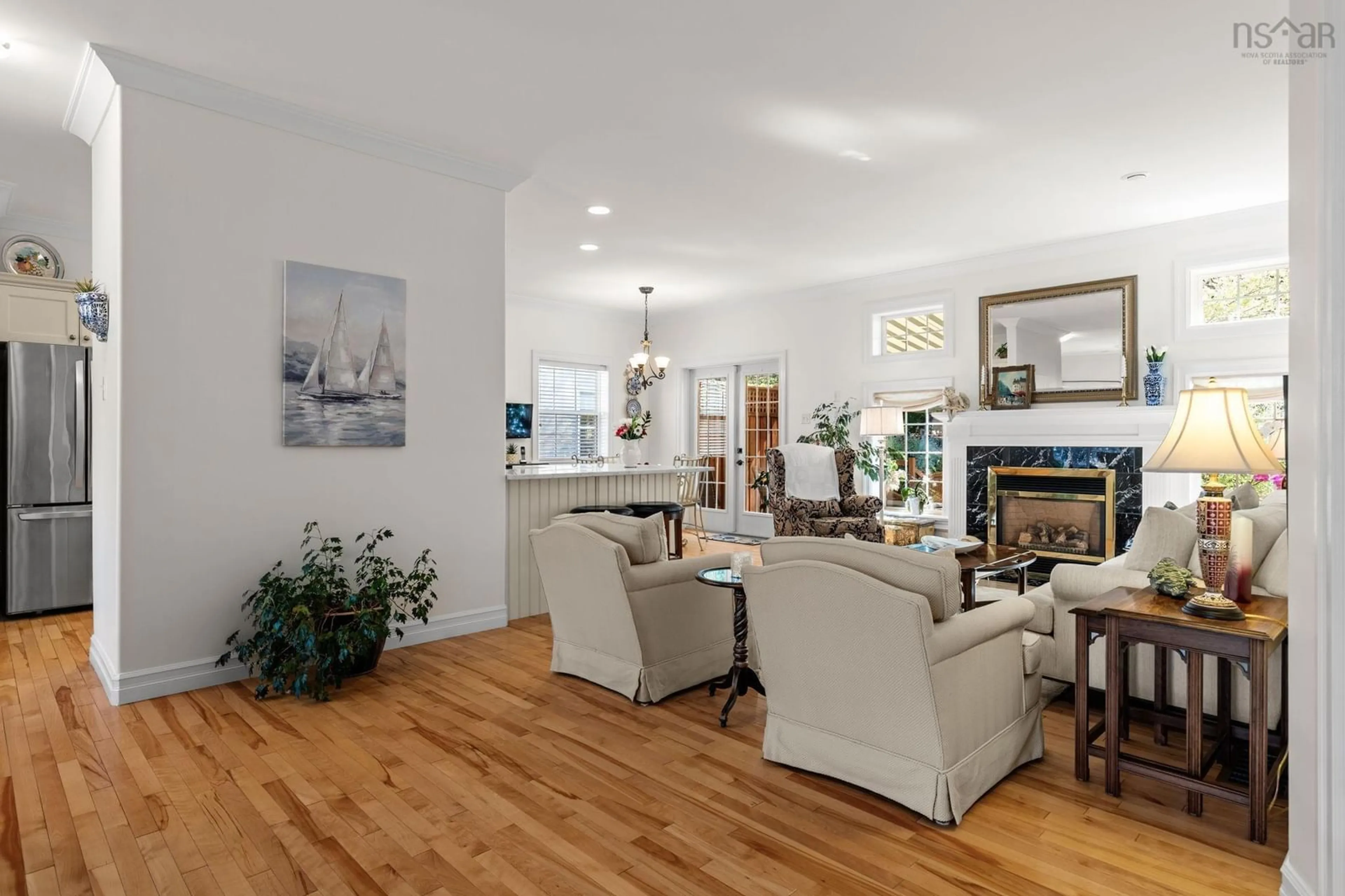 Living room with furniture, wood/laminate floor for 124 Lakeshore Park Terr, Dartmouth Nova Scotia B3A 4Z4