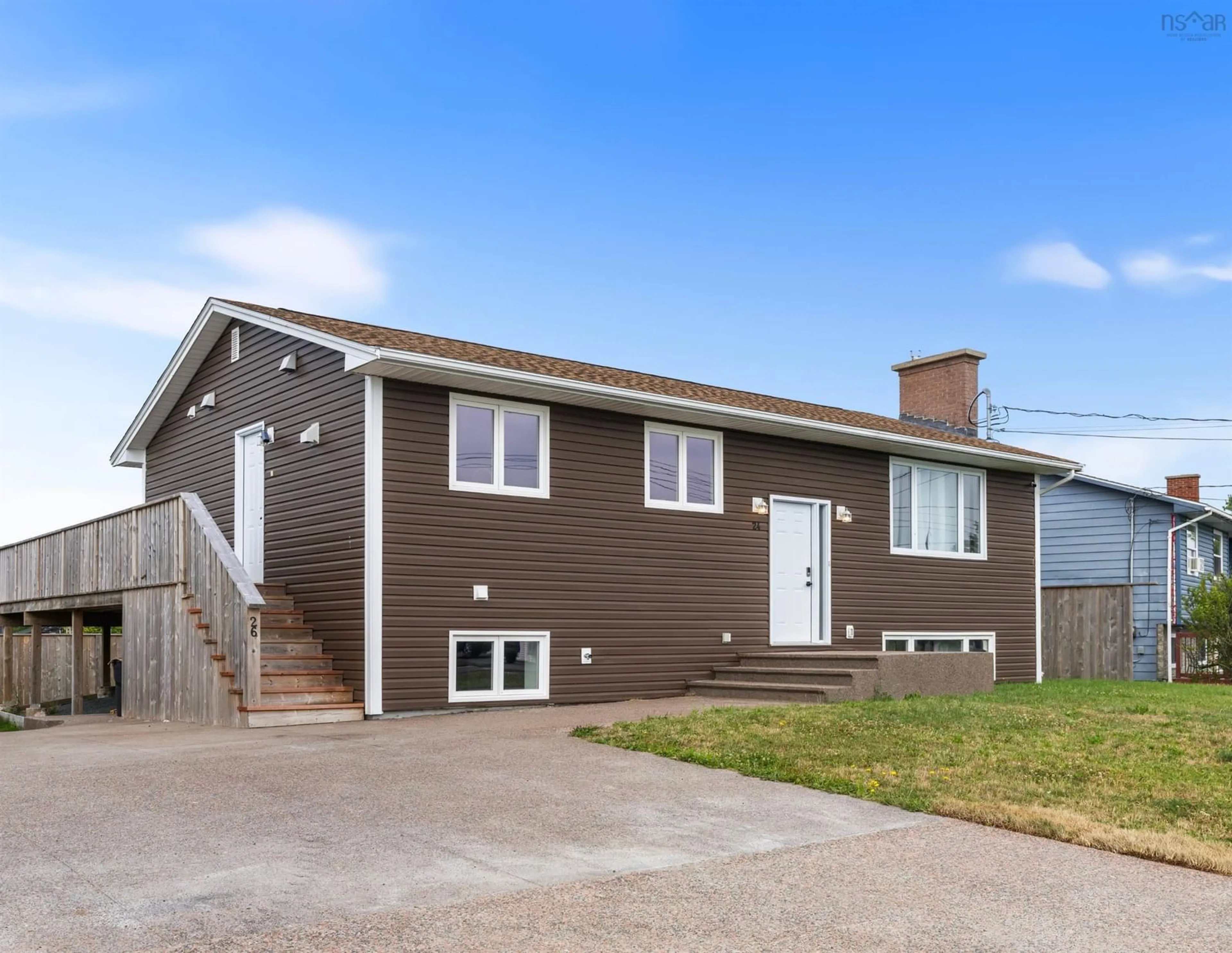 Home with vinyl exterior material, street for 24 Sirius Cres, Cole Harbour Nova Scotia B4E 3A6