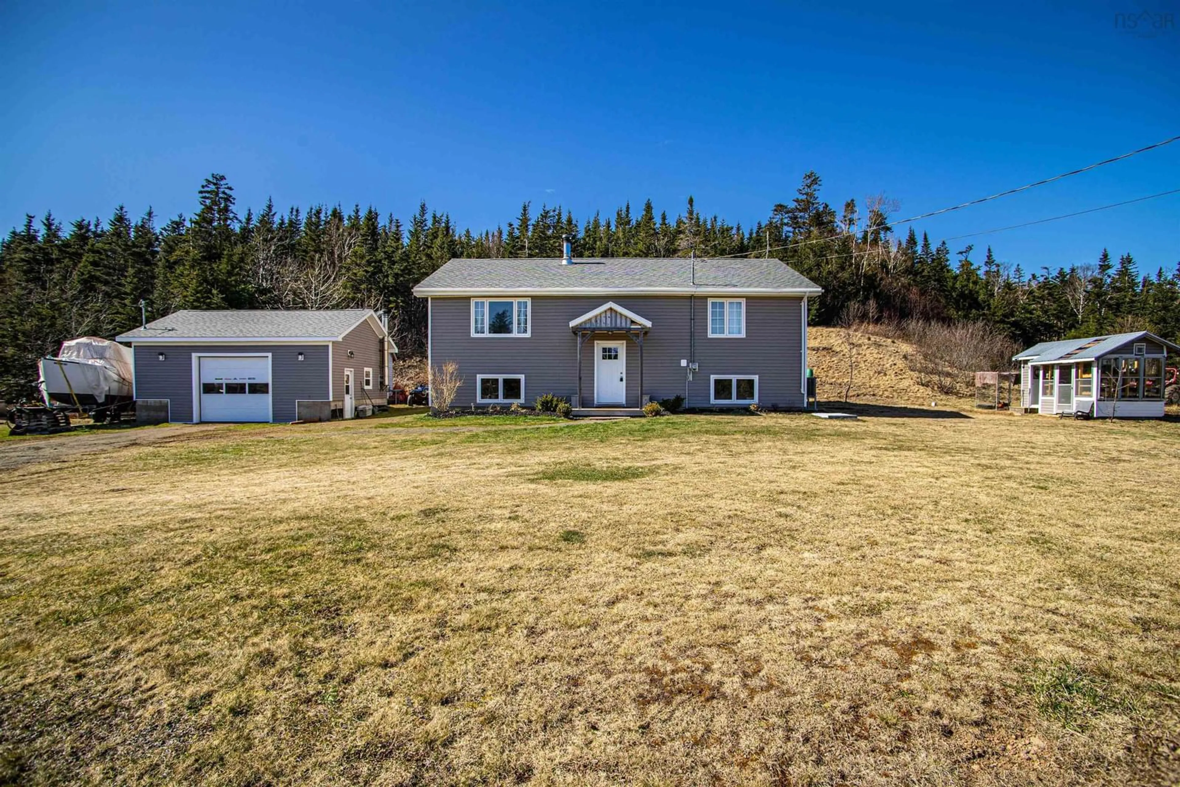 A pic from outside/outdoor area/front of a property/back of a property/a pic from drone, unknown for 3681 Highway 217, East Ferry Nova Scotia B0V 1A0