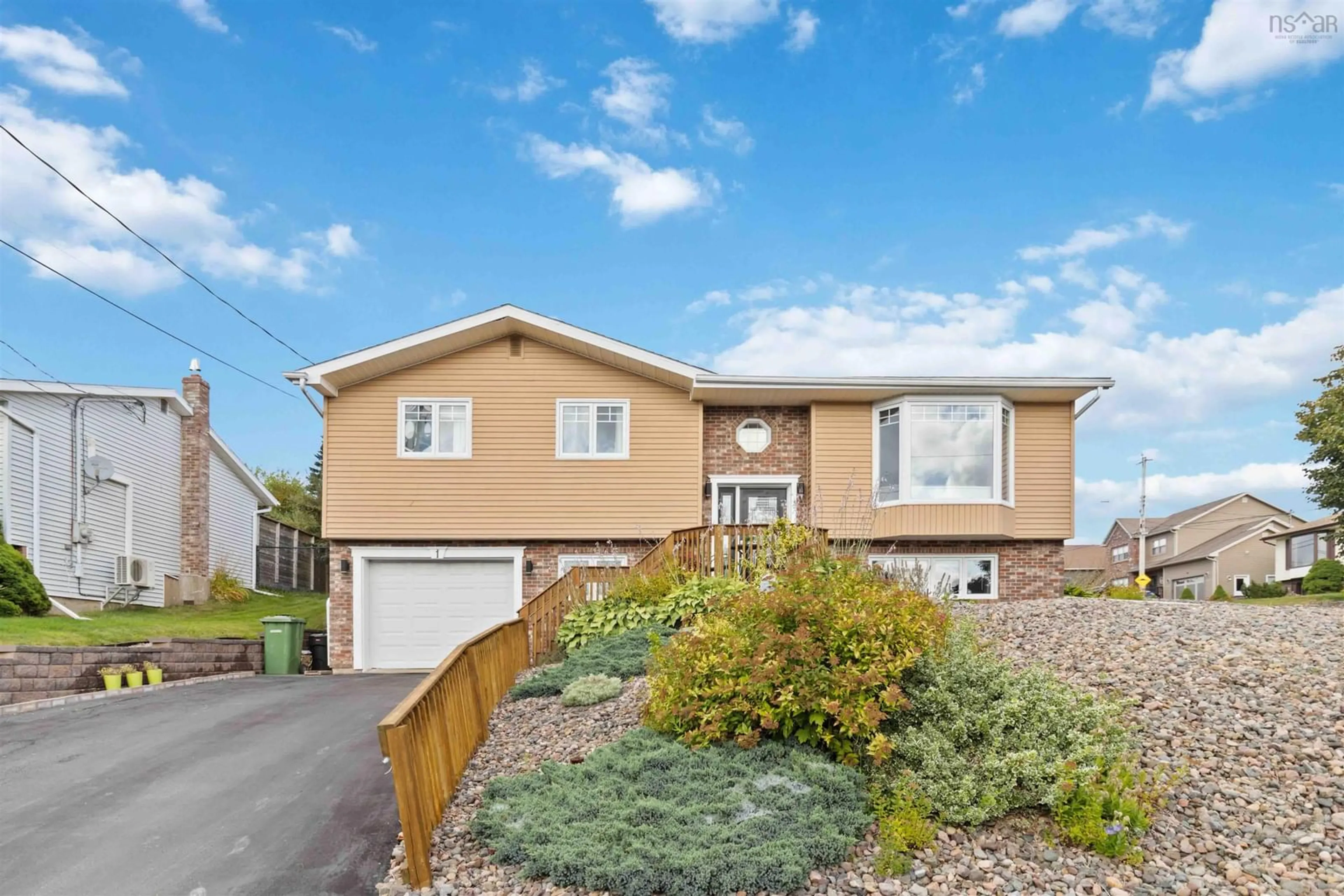 Home with vinyl exterior material, street for 1 Gammon Cres, Dartmouth Nova Scotia B2W 5N9