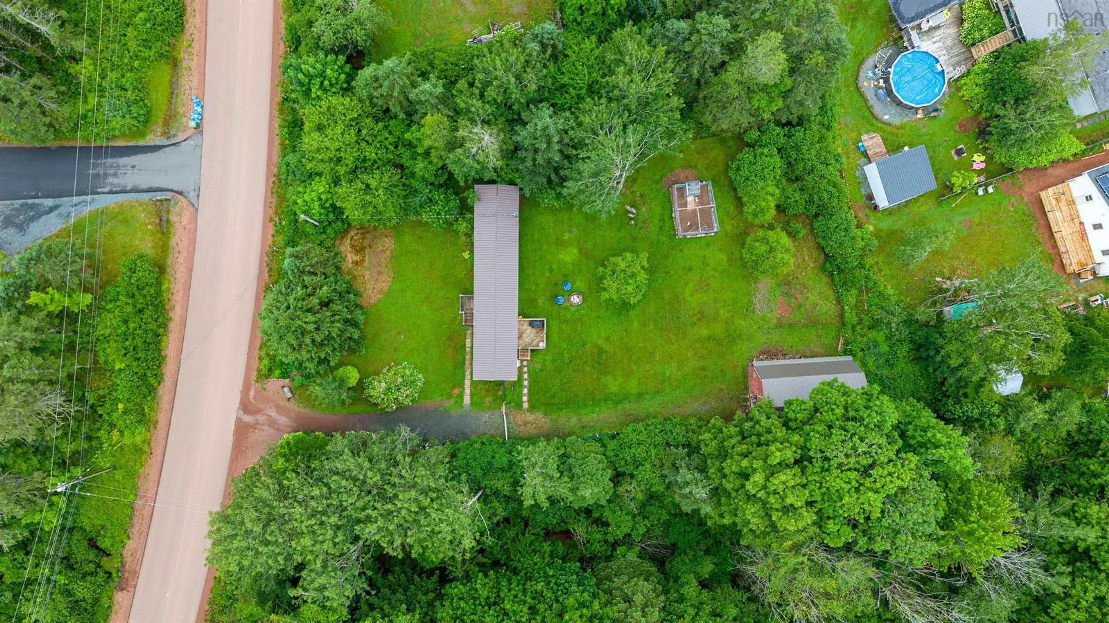 A pic from outside/outdoor area/front of a property/back of a property/a pic from drone, forest/trees view for 83 East Mountain Rd, East Mountain Nova Scotia B6L 2E3