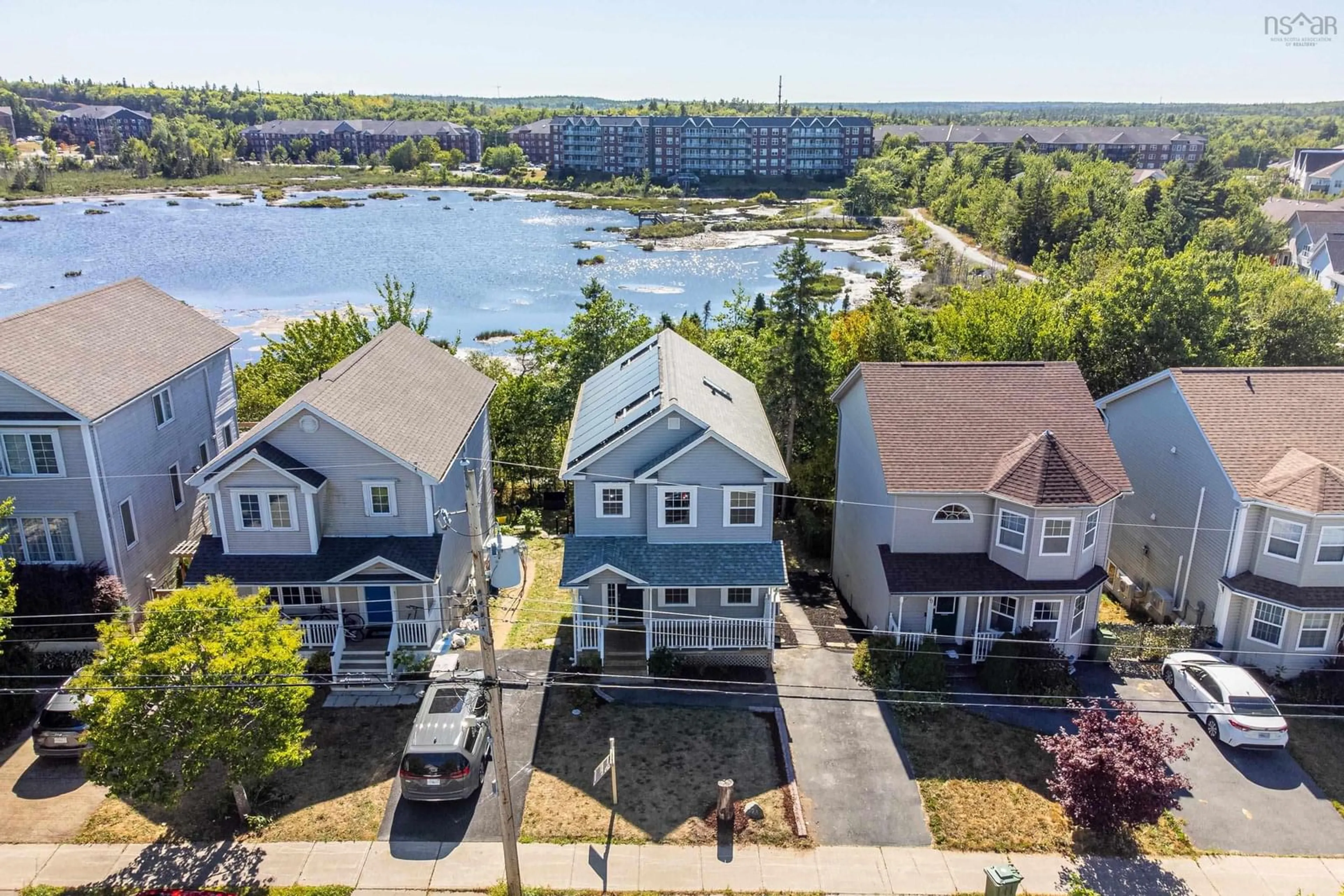 A pic from outside/outdoor area/front of a property/back of a property/a pic from drone, water/lake/river/ocean view for 73 Red Fern Terr, Halifax Nova Scotia B3S 1K8