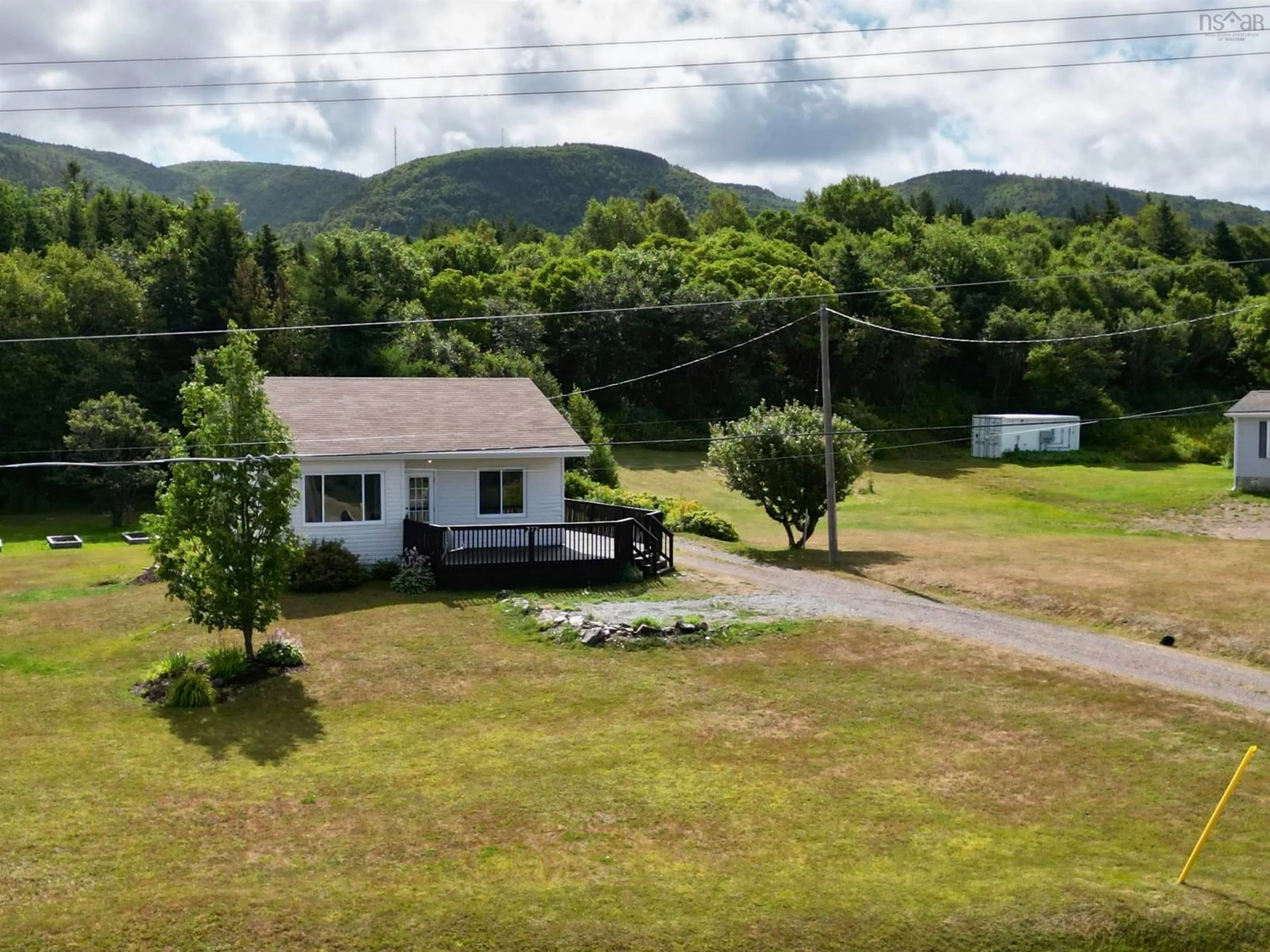 A pic from outside/outdoor area/front of a property/back of a property/a pic from drone, mountain view for 272 Cheticamp Back Rd, Plateau Nova Scotia B0E 1H0