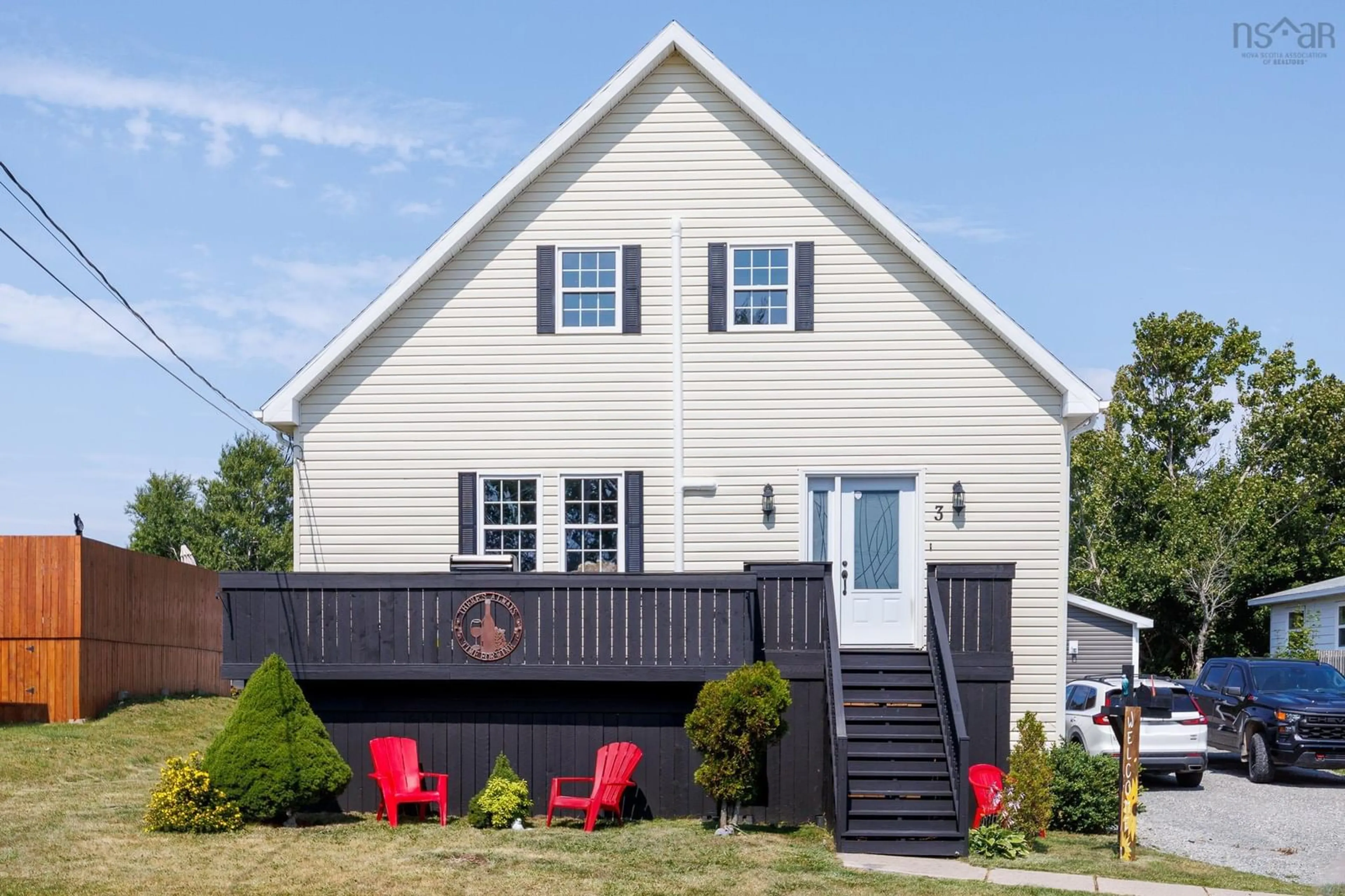 Home with vinyl exterior material, street for 3 Quarry Road, Glace Bay Nova Scotia B1A 1E6