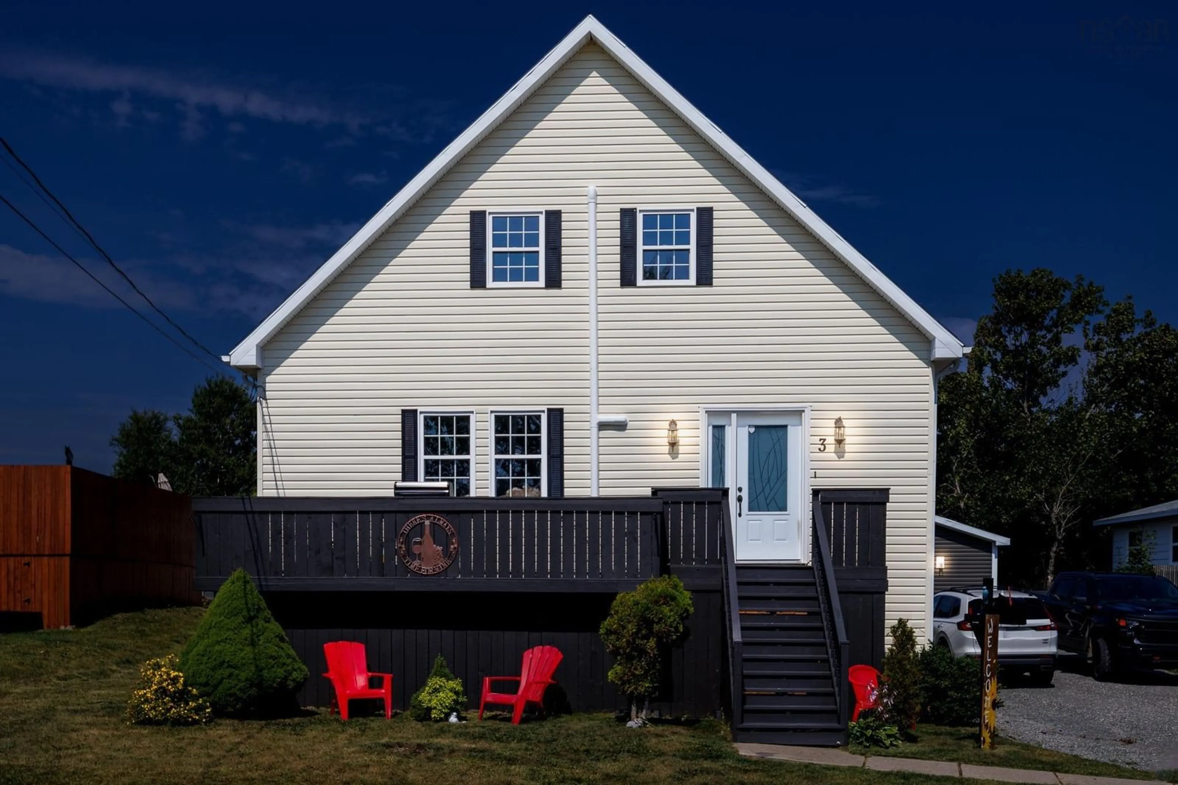Home with vinyl exterior material, street for 3 Quarry Road, Glace Bay Nova Scotia B1A 1E6