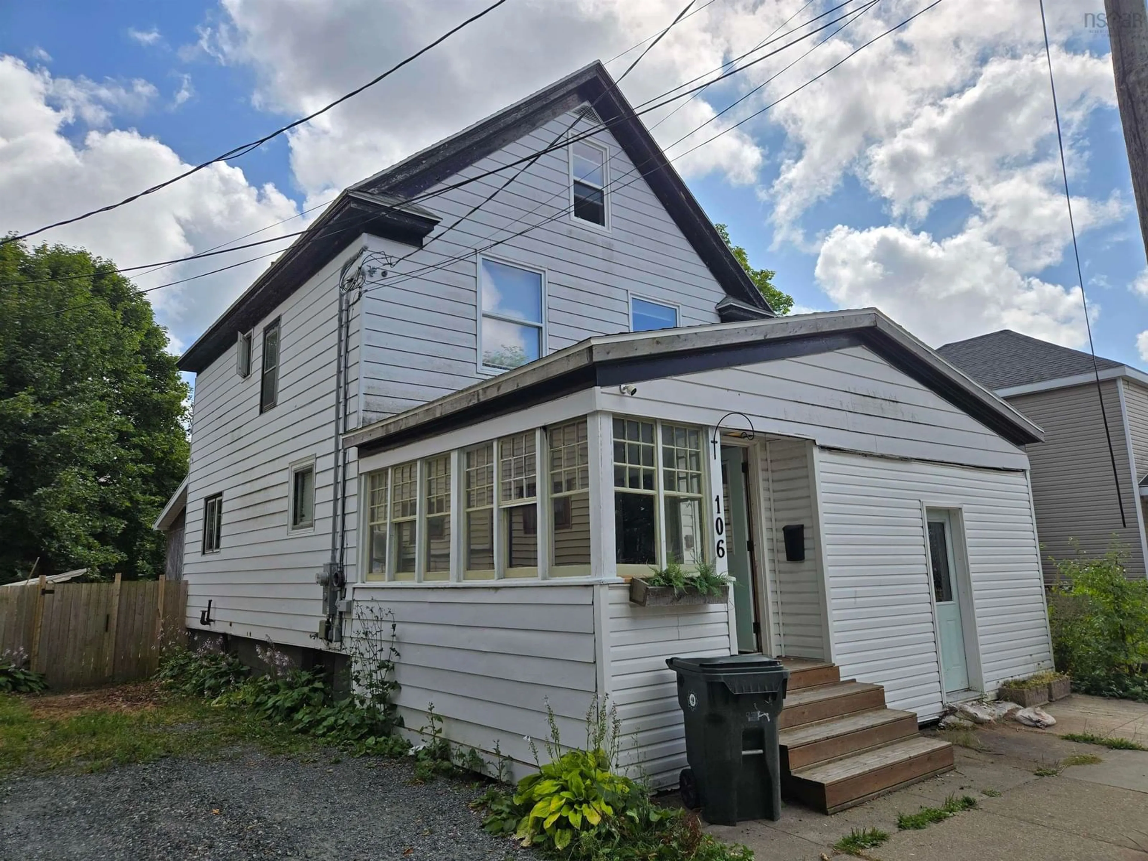 Home with vinyl exterior material, street for 106 Brookland St, Sydney Nova Scotia B1P 5B4