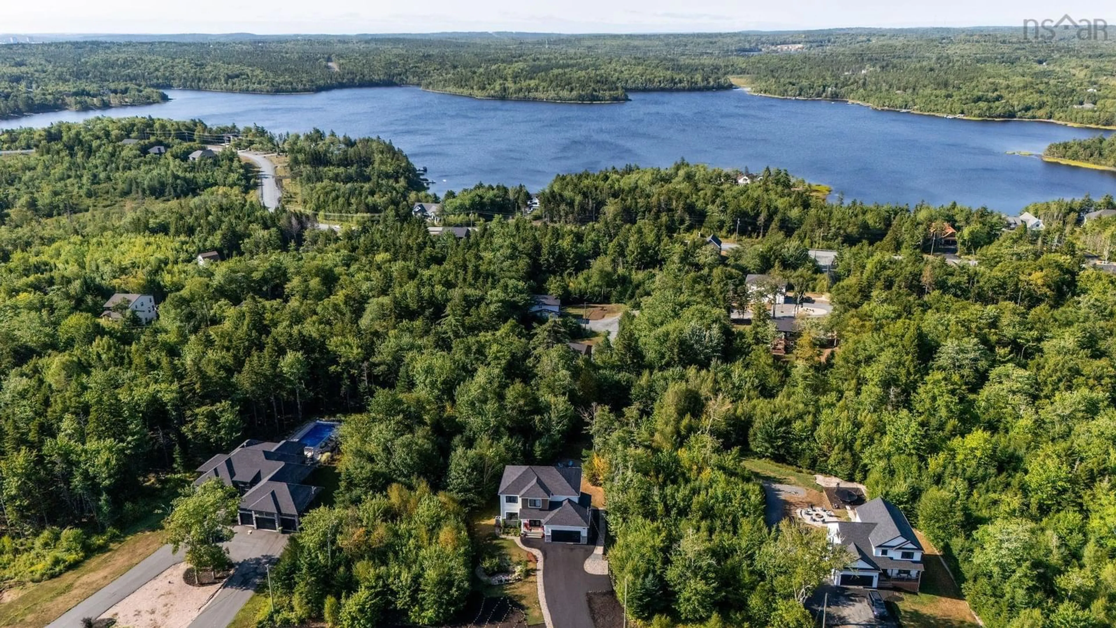 A pic from outside/outdoor area/front of a property/back of a property/a pic from drone, water/lake/river/ocean view for 456 Magenta Dr, Middle Sackville Nova Scotia B4E 0M7