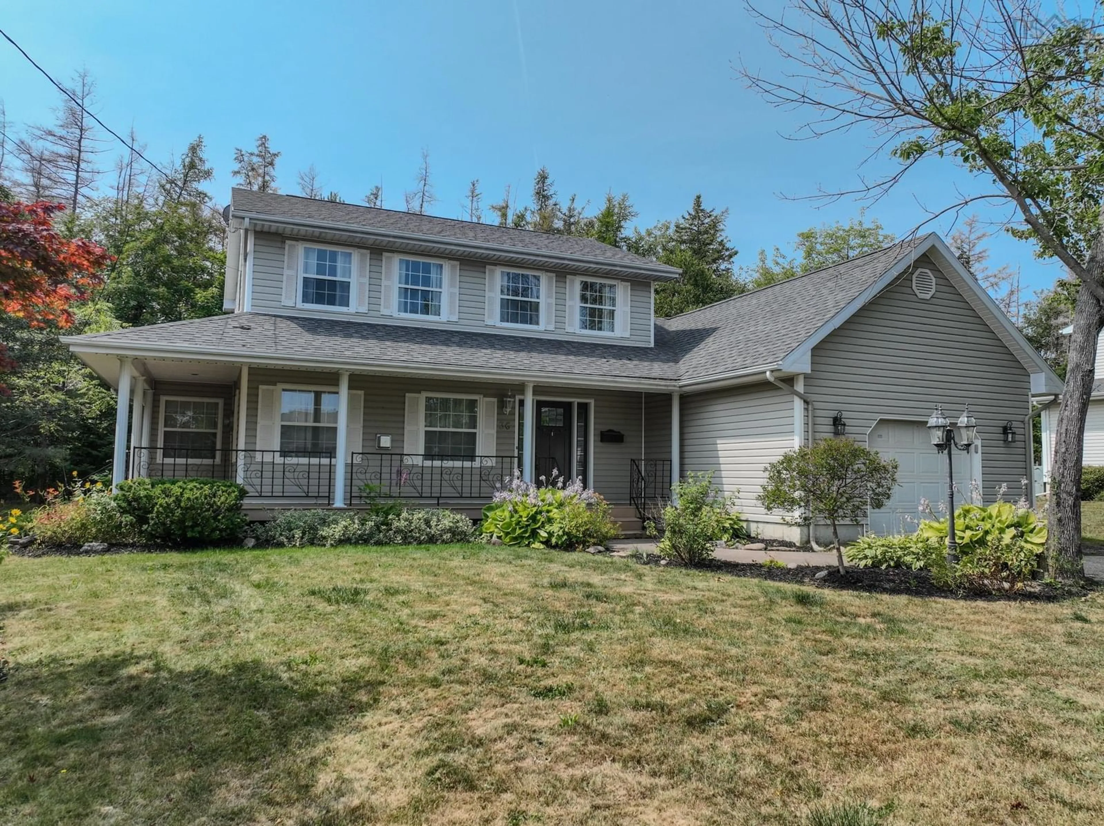 Home with vinyl exterior material, street for 36 Amberwood Cres, Westmount Nova Scotia B1R 2J8