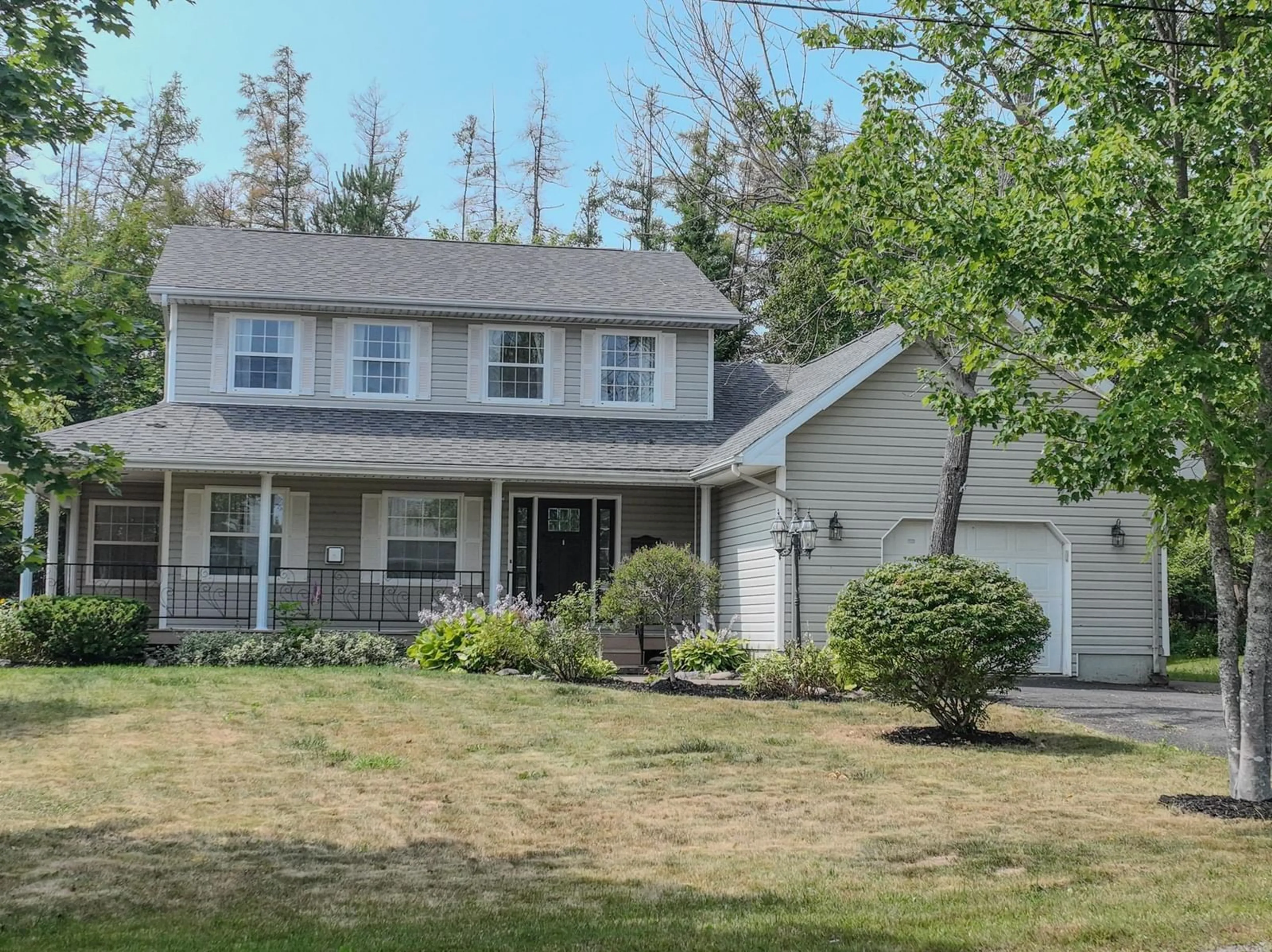 Home with vinyl exterior material, street for 36 Amberwood Cres, Westmount Nova Scotia B1R 2J8