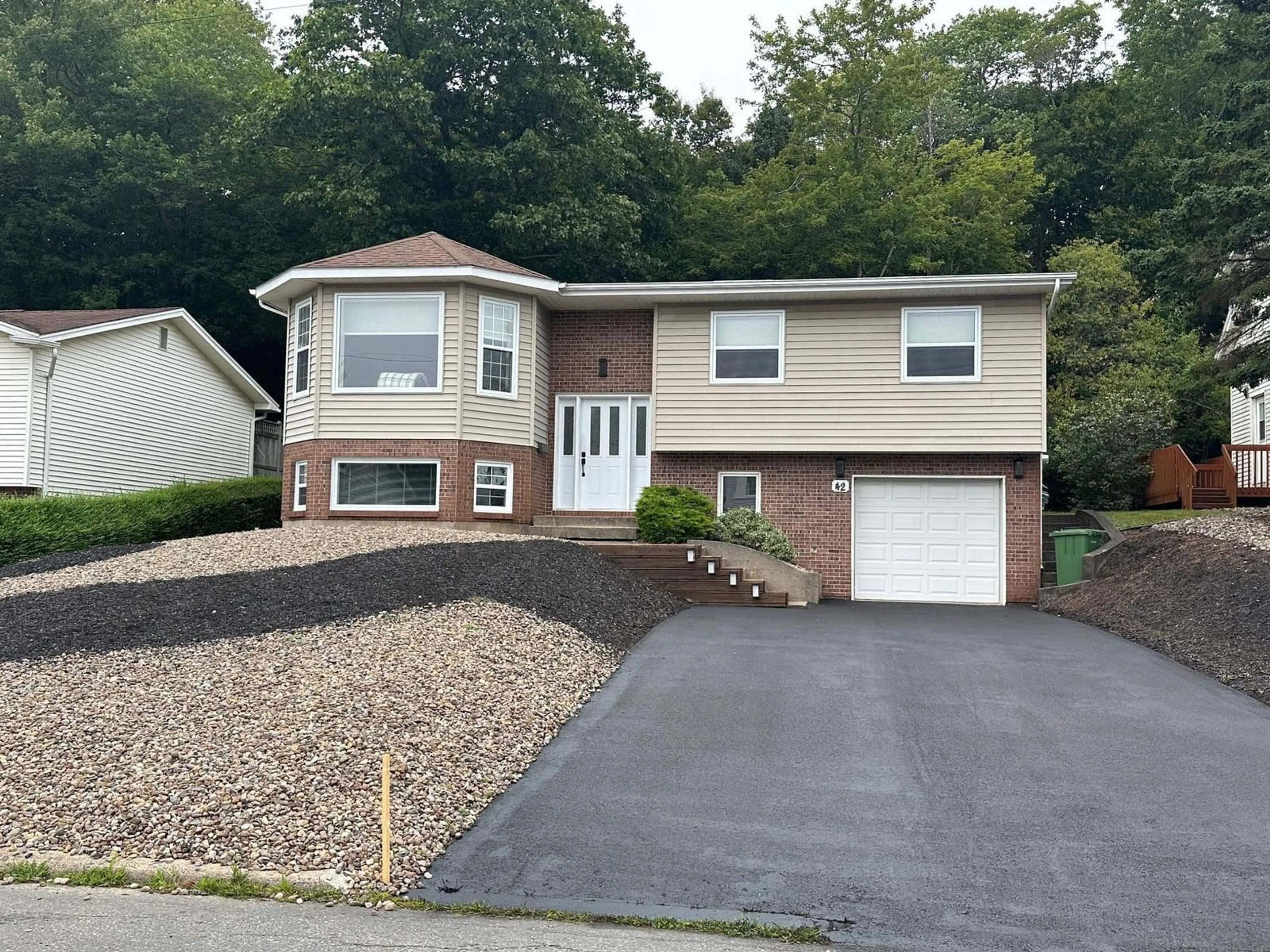 Home with vinyl exterior material, street for 42 P Thomas Dr, Dartmouth Nova Scotia B2W 6A1