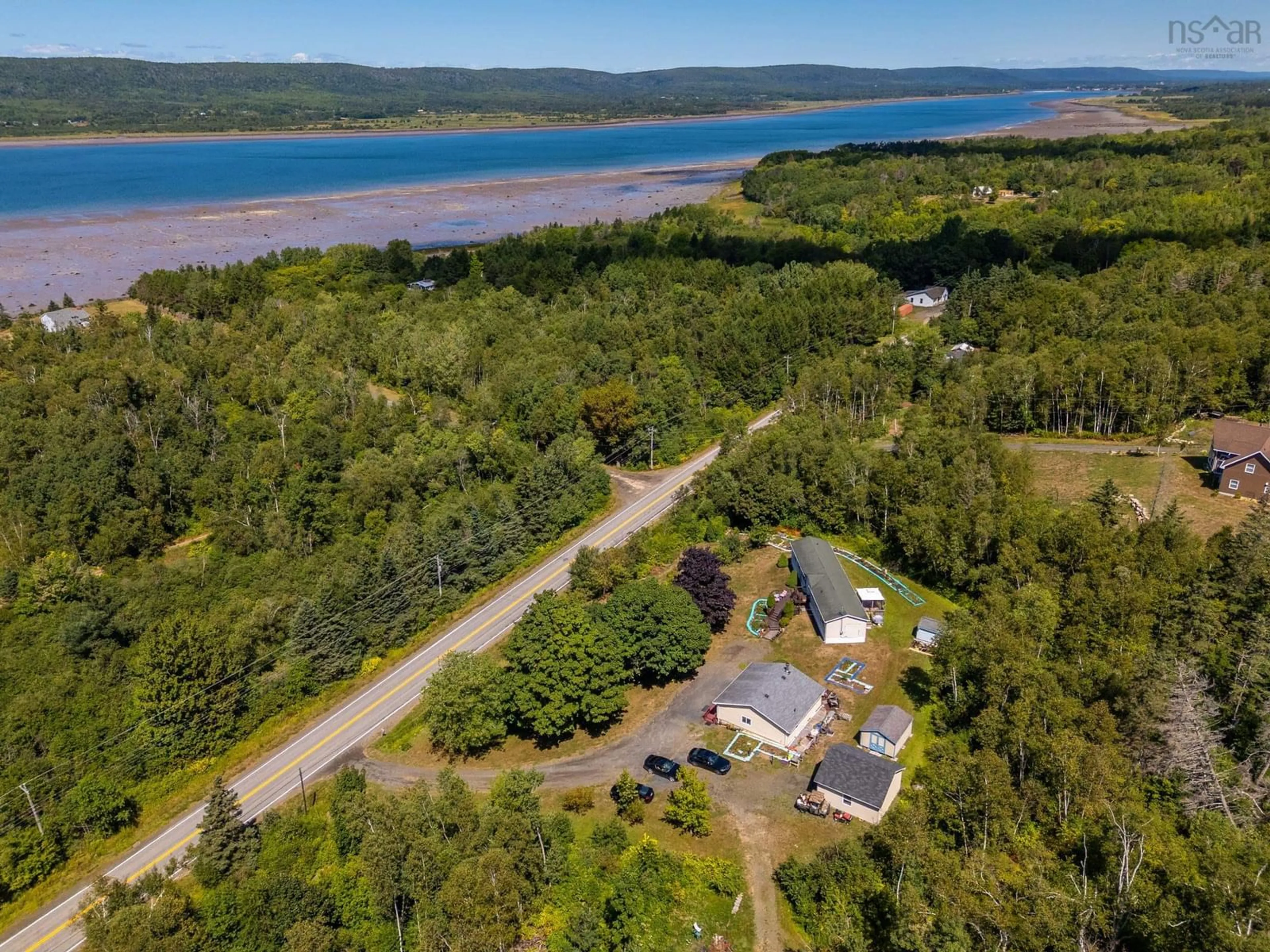 A pic from outside/outdoor area/front of a property/back of a property/a pic from drone, water/lake/river/ocean view for 2478 Highway 1, Upper Clements Nova Scotia B0S 1A0