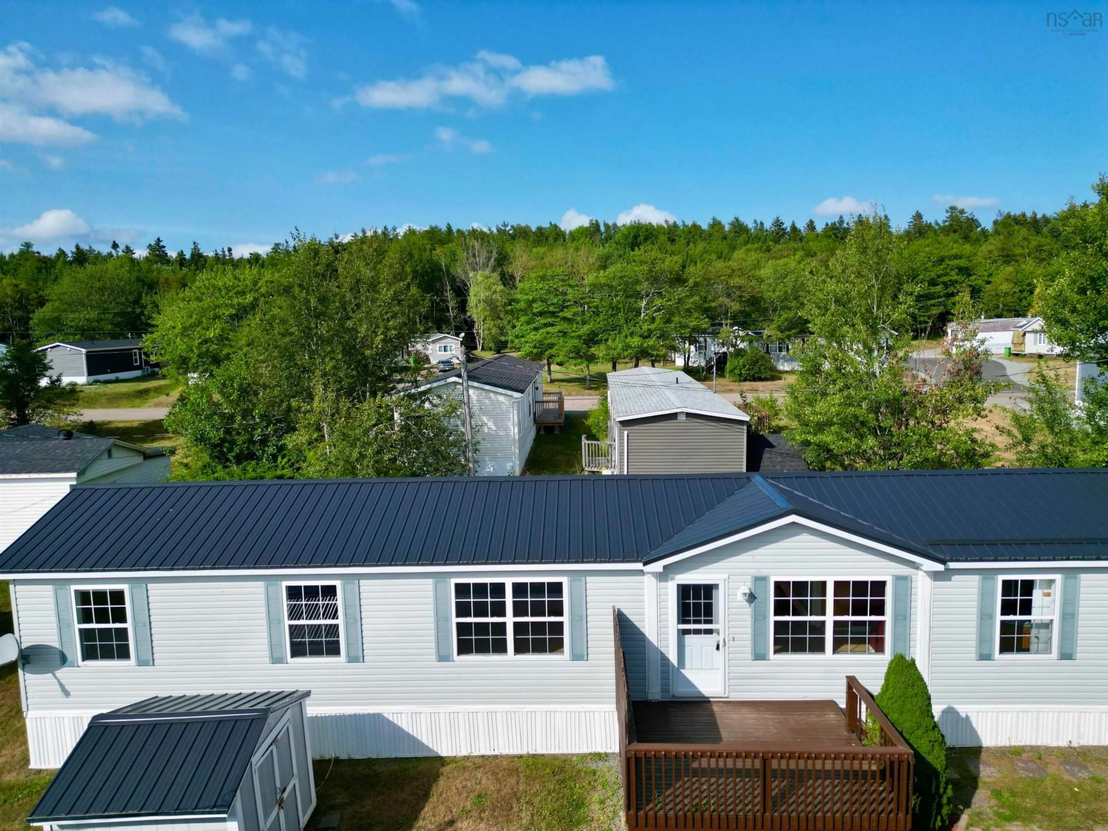 A pic from outside/outdoor area/front of a property/back of a property/a pic from drone, water/lake/river/ocean view for 19 Stephens Crt, Port Hawkesbury Nova Scotia B9A 3N5