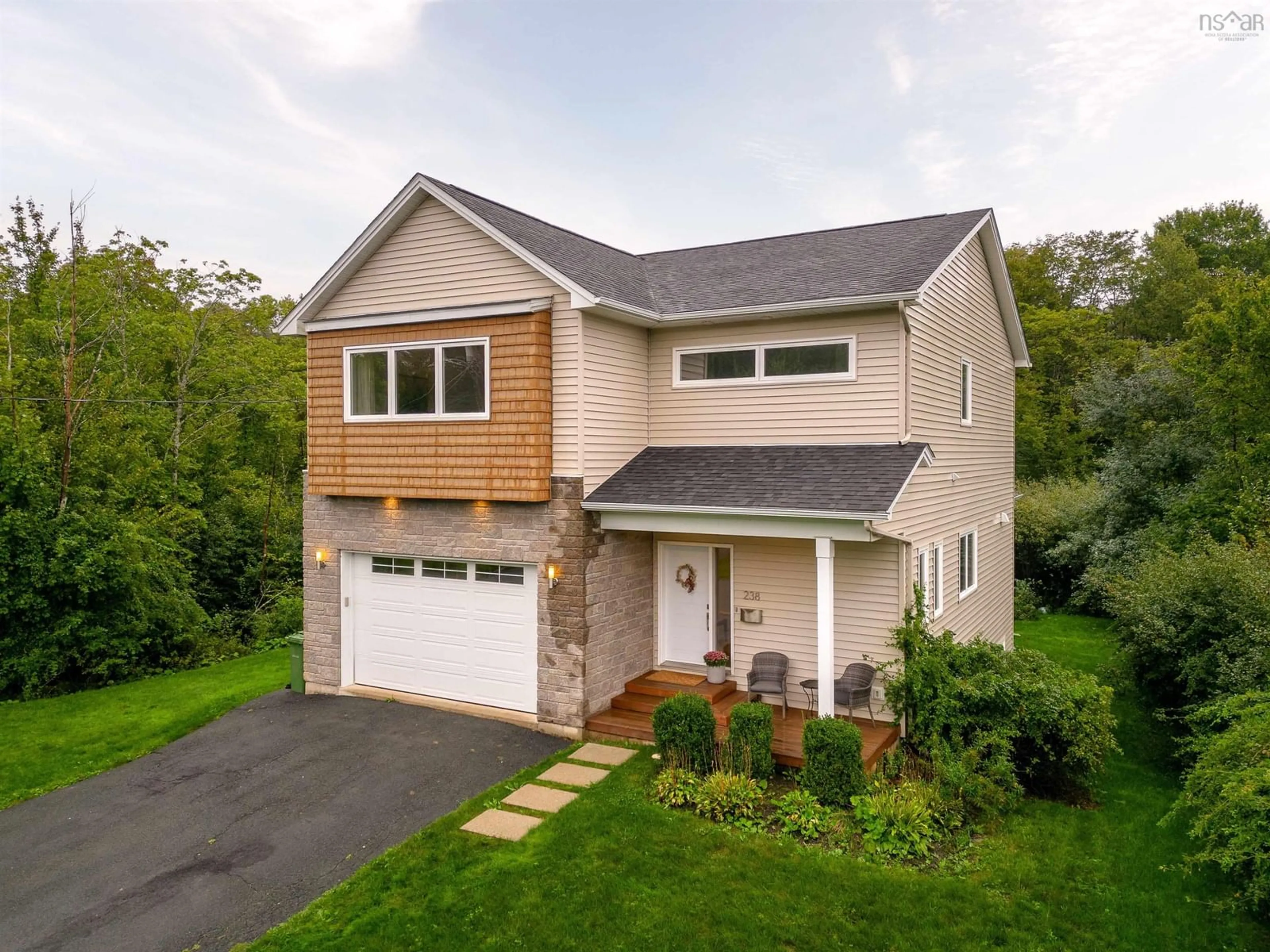 Home with vinyl exterior material, street for 238 Hillsboro Dr, Dartmouth Nova Scotia B2W 0J2