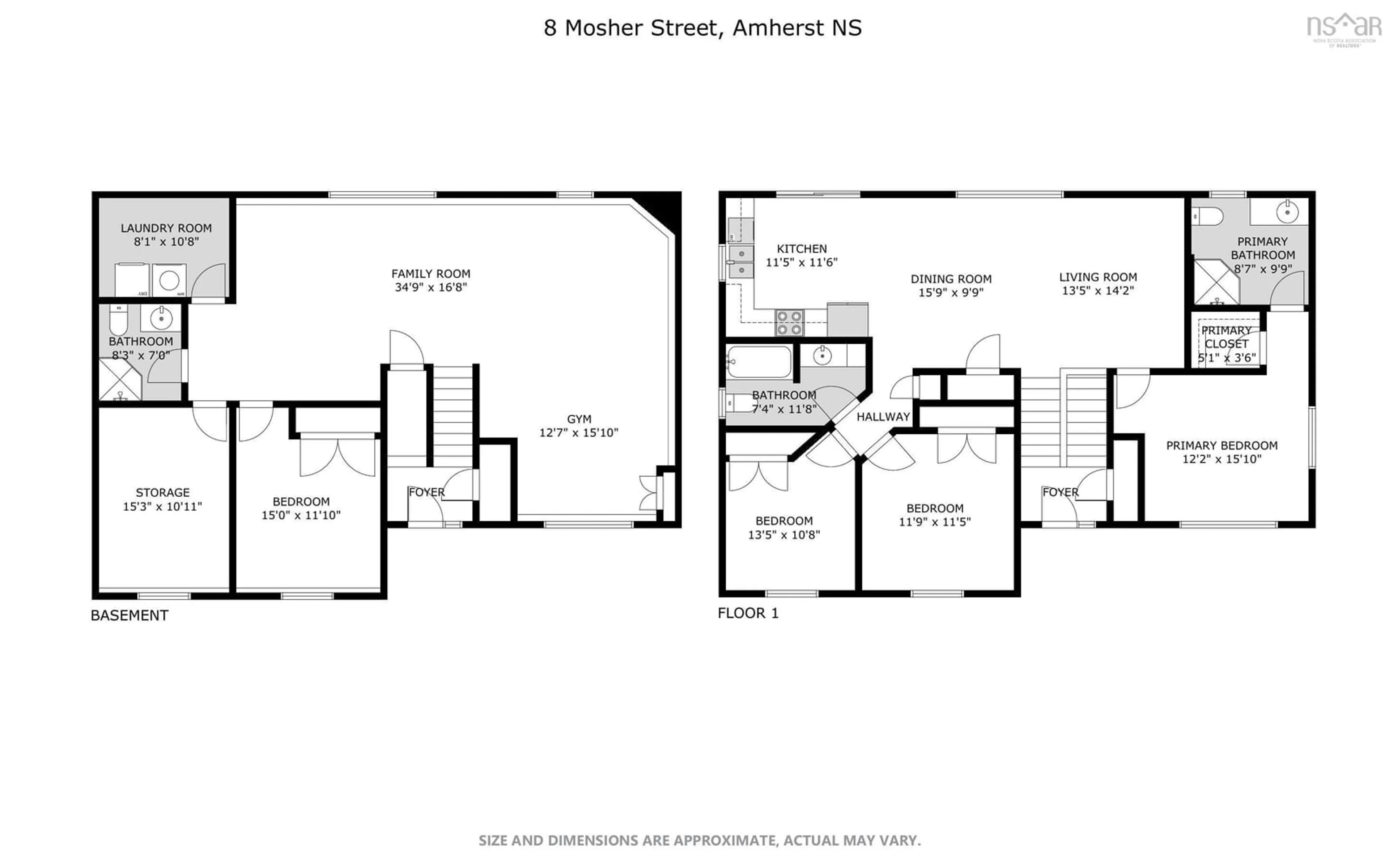 Floor plan for 8 Mosher St, Amherst Nova Scotia B4H 4S2