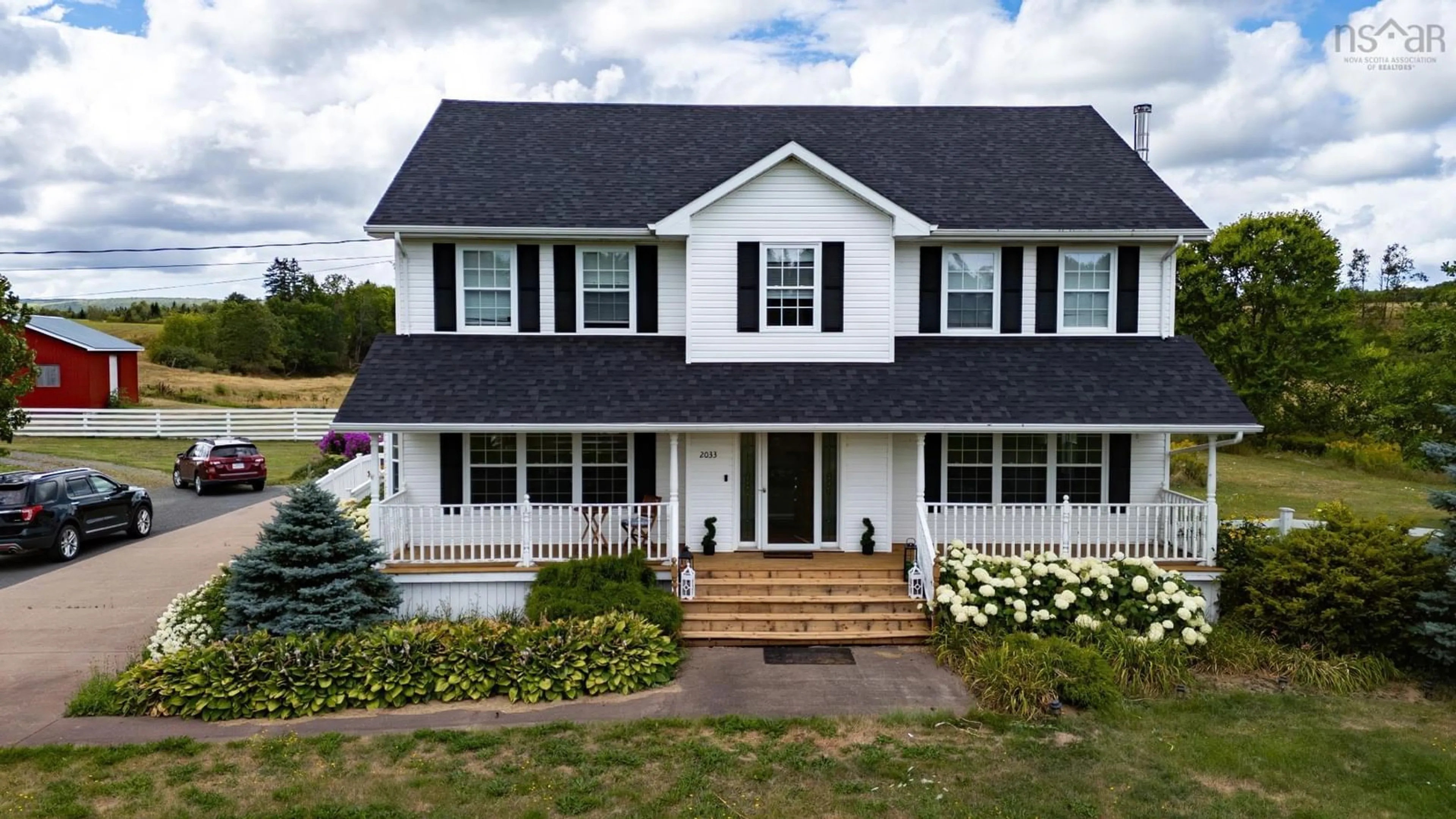 Home with vinyl exterior material, street for 2033 Highway 245, North Grant Nova Scotia B2G 2L1