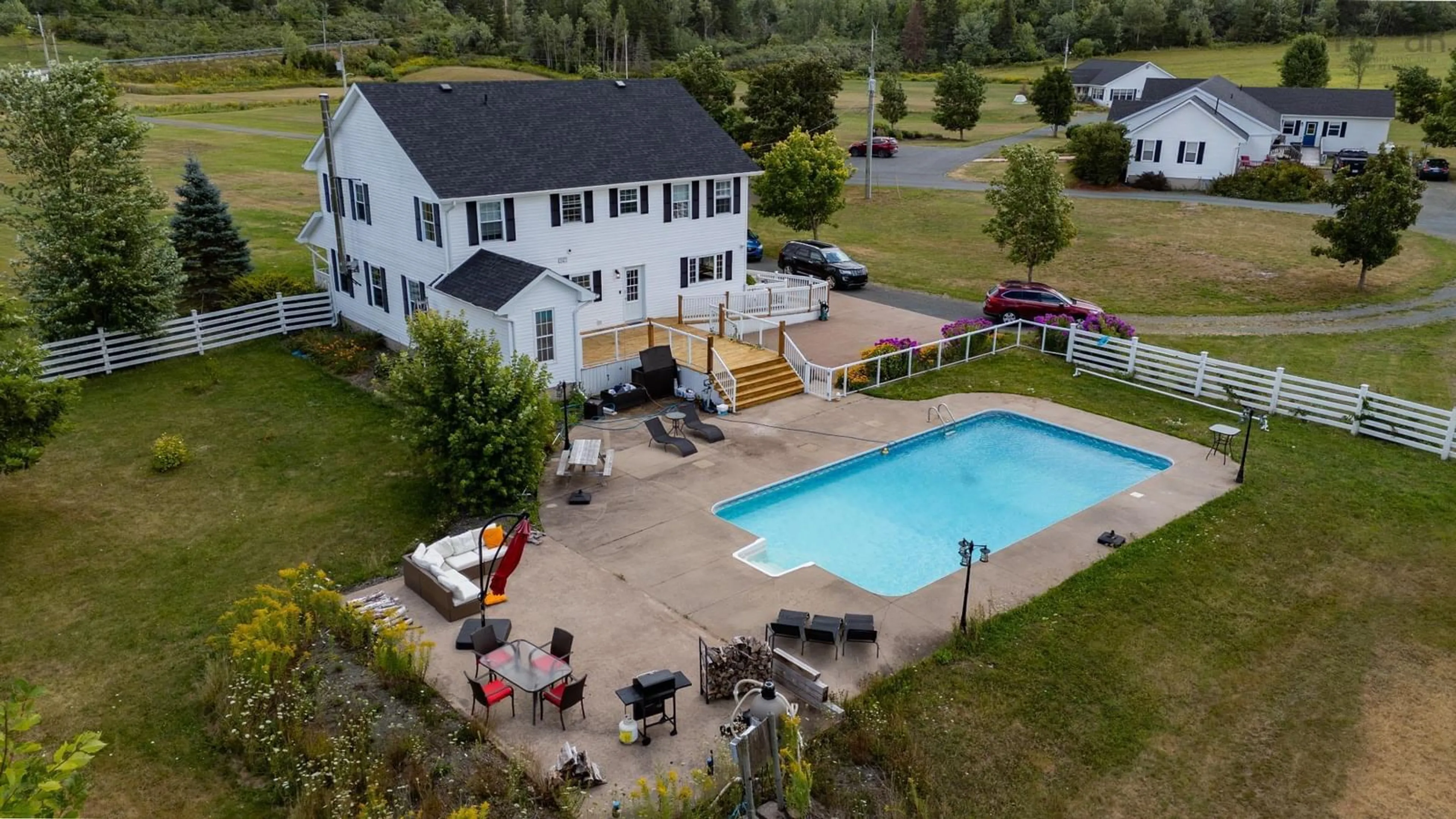 A pic from outside/outdoor area/front of a property/back of a property/a pic from drone, water/lake/river/ocean view for 2033 Highway 245, North Grant Nova Scotia B2G 2L1