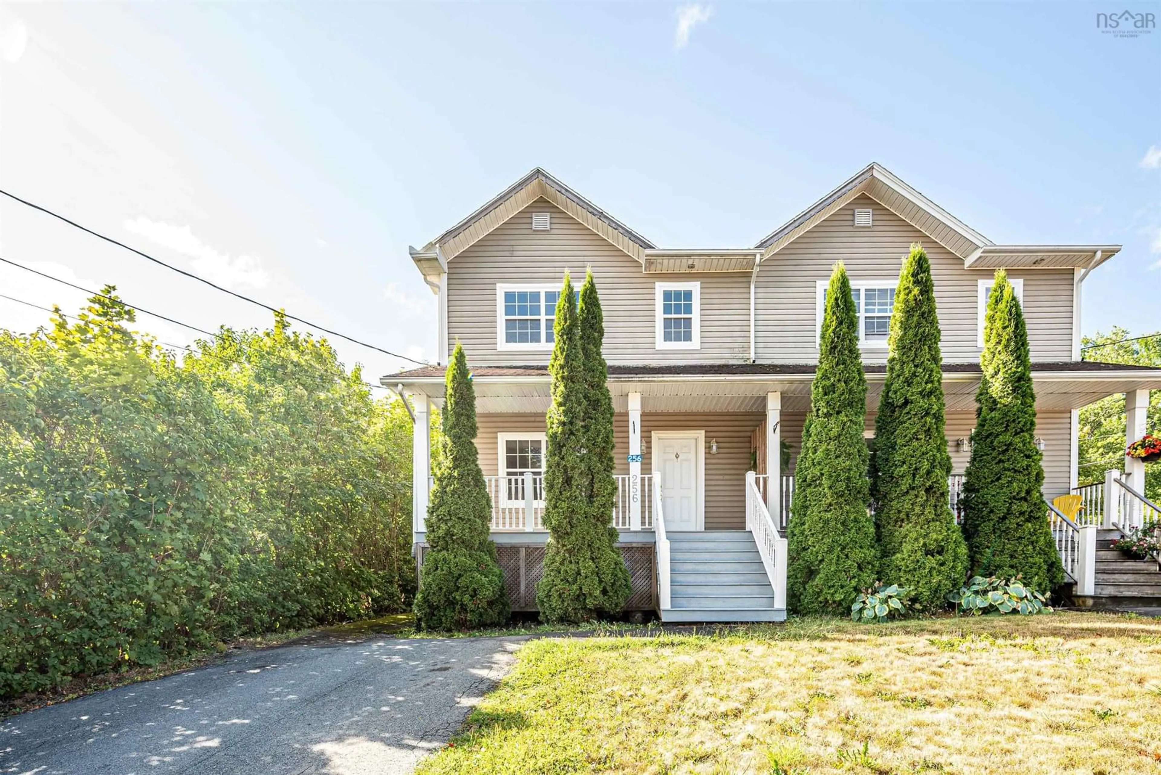 Home with vinyl exterior material, street for 256 Highland Ave, Windsor Nova Scotia B0N 2T0