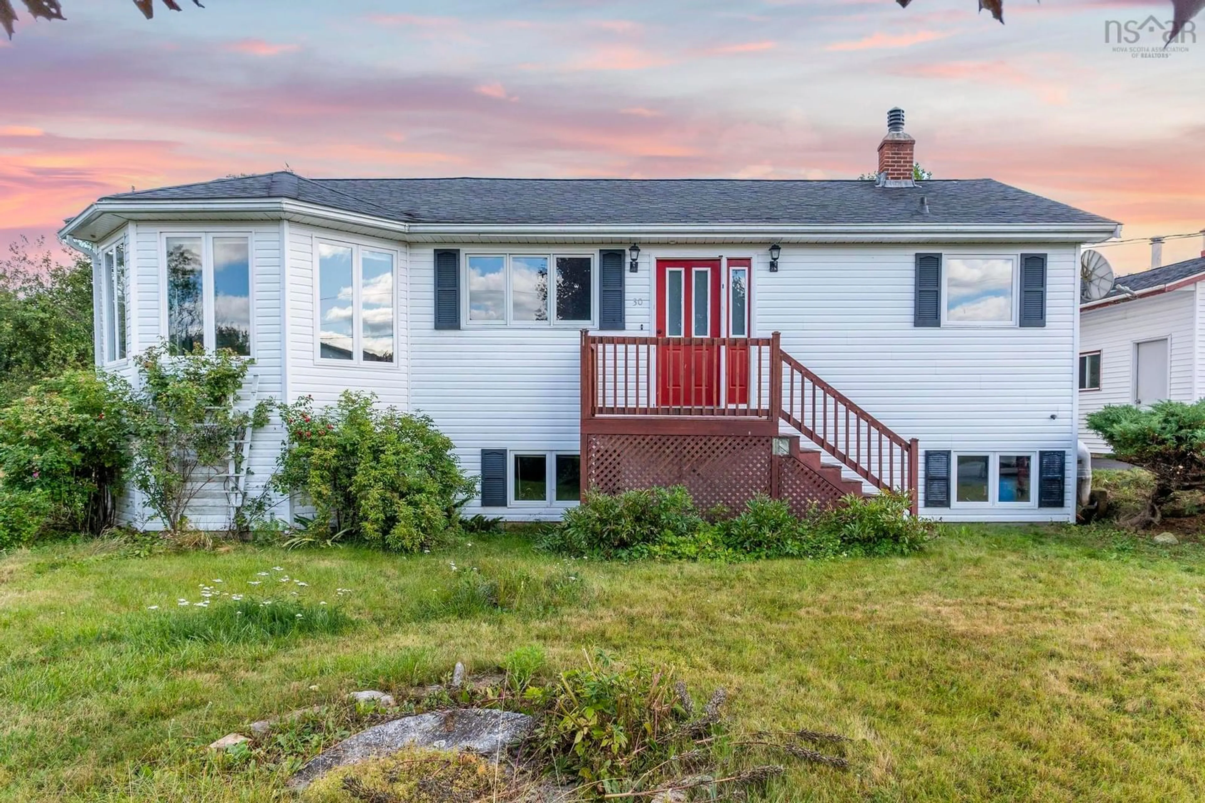 Home with vinyl exterior material, street for 30 Dauphinees Loop, Glen Haven Nova Scotia B3Z 2W7