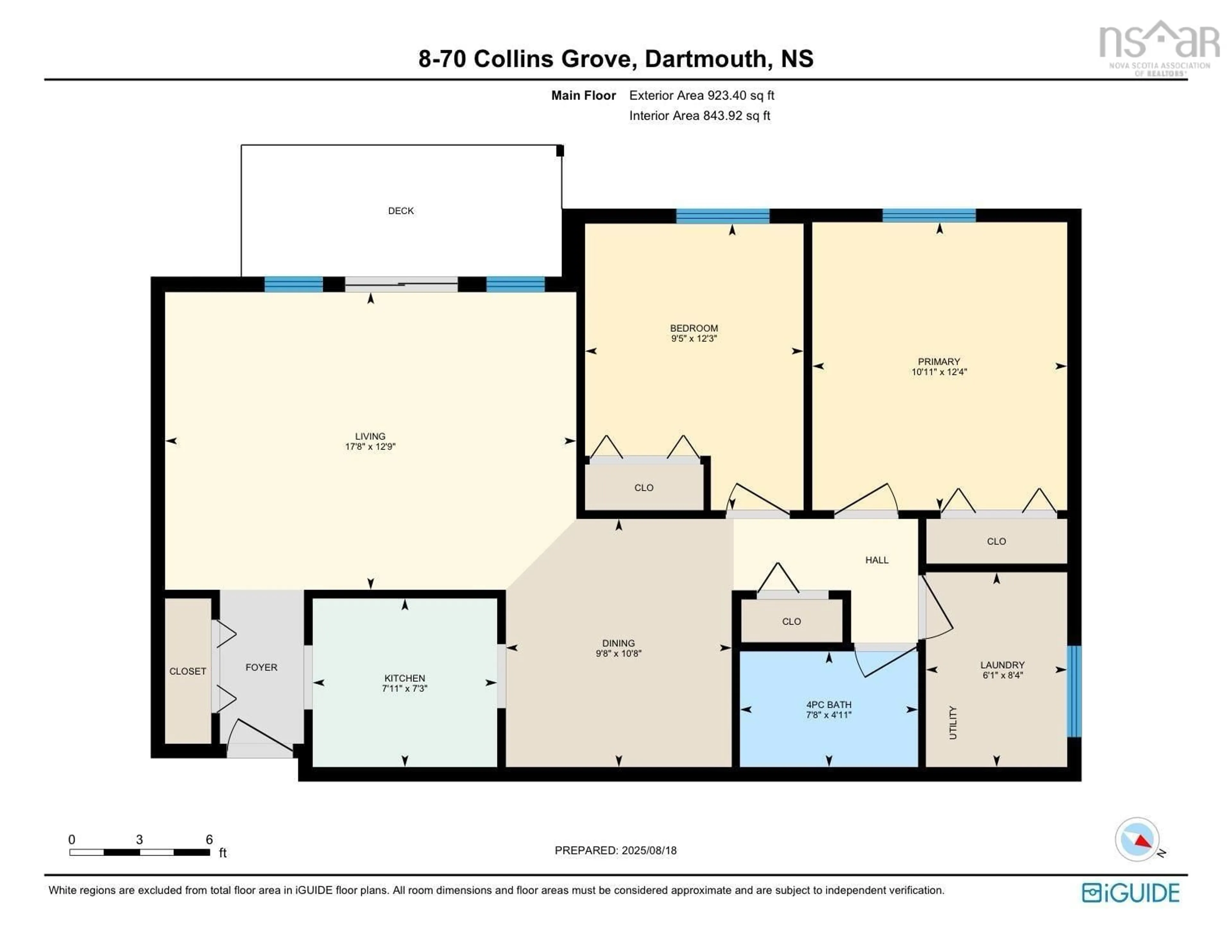 Floor plan for 70 Collins Grove #8, Dartmouth Nova Scotia B2W 4E6