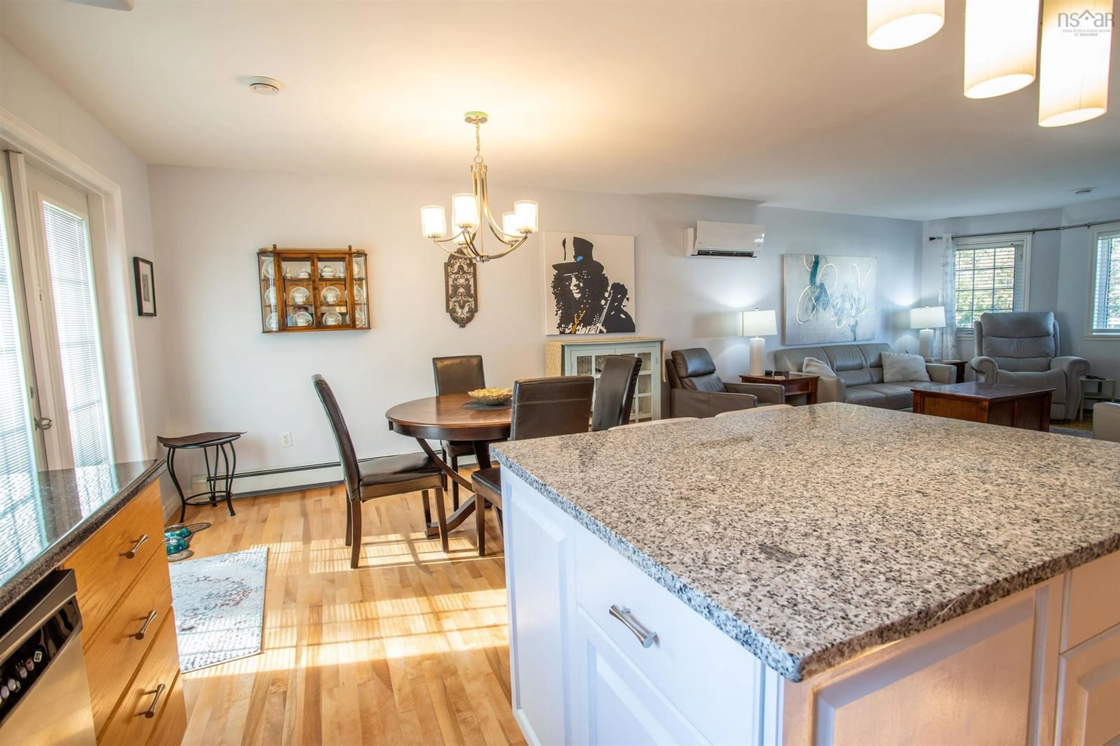 Open concept kitchen, wood/laminate floor for 311 Springfield Lake Road, Middle Sackville Nova Scotia B4E 3B1