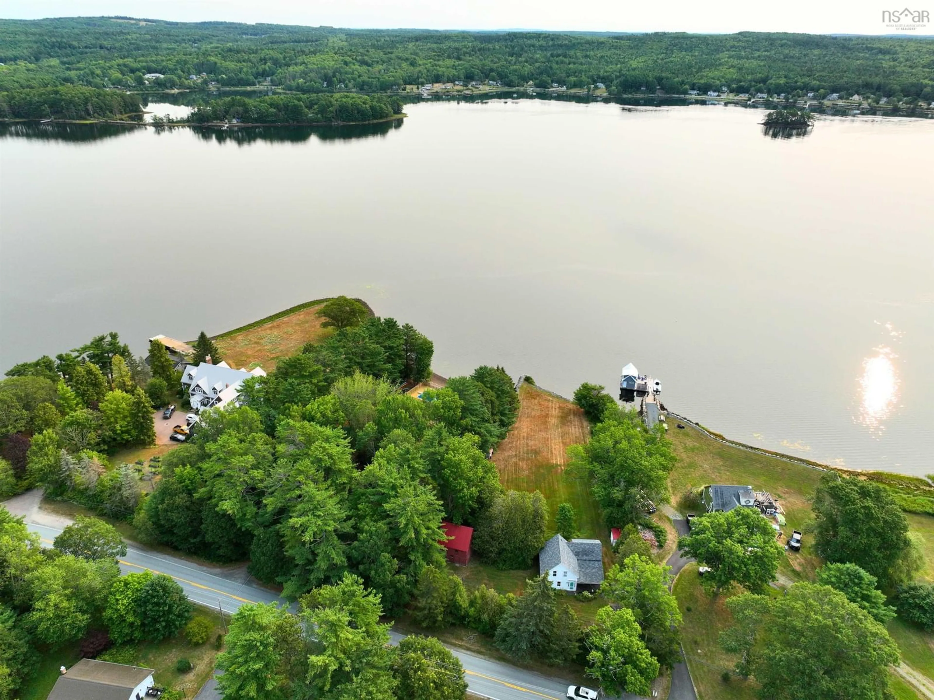 A pic from outside/outdoor area/front of a property/back of a property/a pic from drone, water/lake/river/ocean view for 1311 Highway 331, Pleasantville Nova Scotia B0R 1G0
