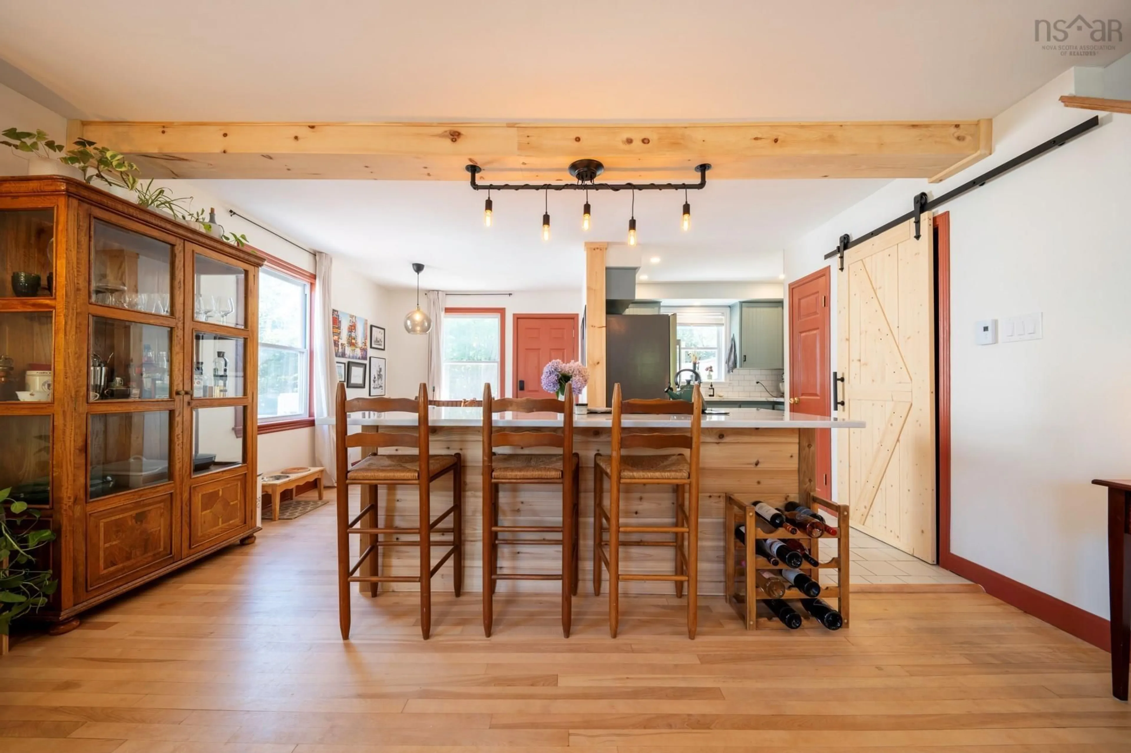 Open concept kitchen, wood/laminate floor for 36 Meadowlark Cres, Halifax Nova Scotia B3M 1R5