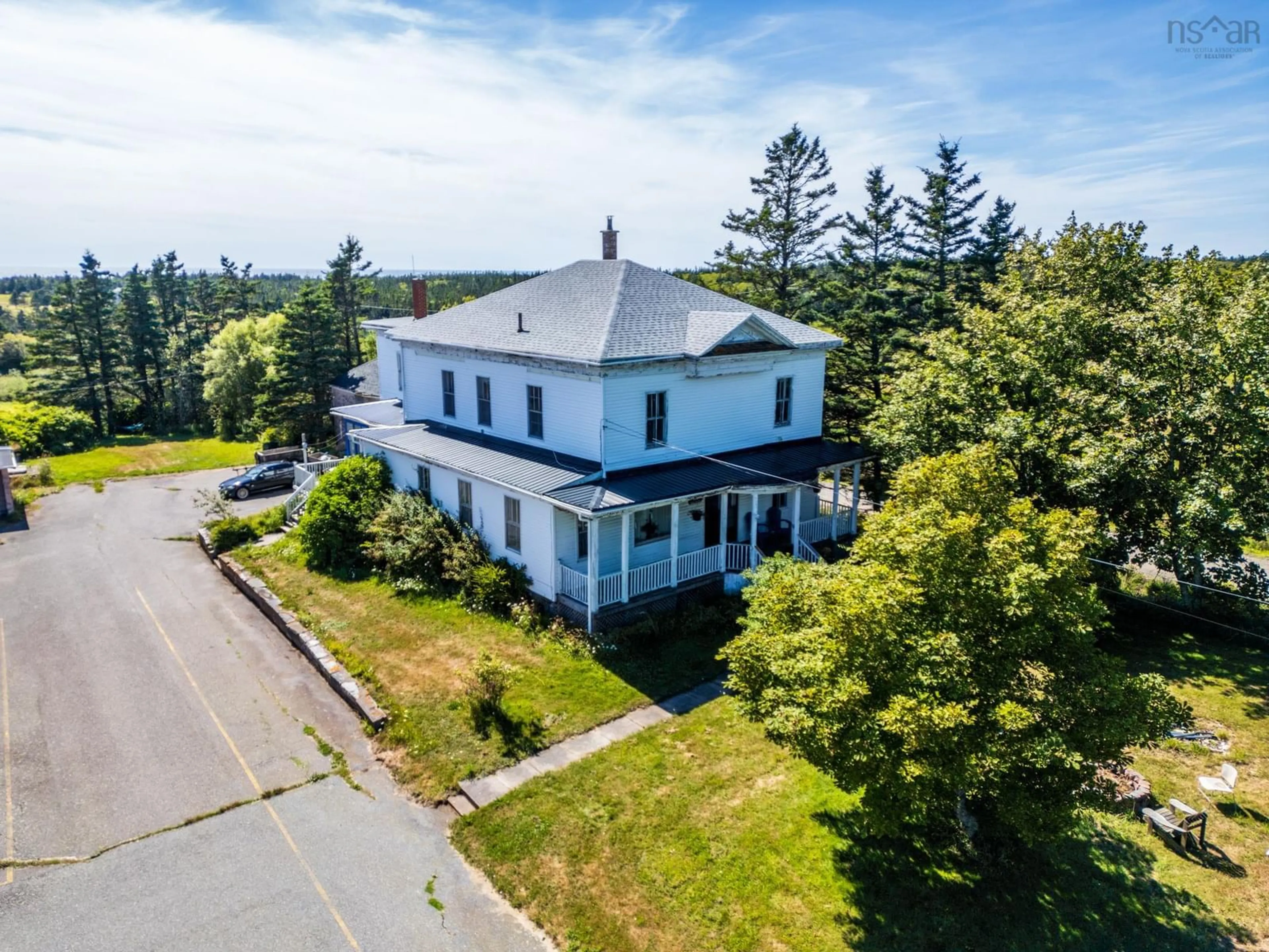 A pic from outside/outdoor area/front of a property/back of a property/a pic from drone, building for 5203 Highway 1, Salmon River Nova Scotia B5A 5B2