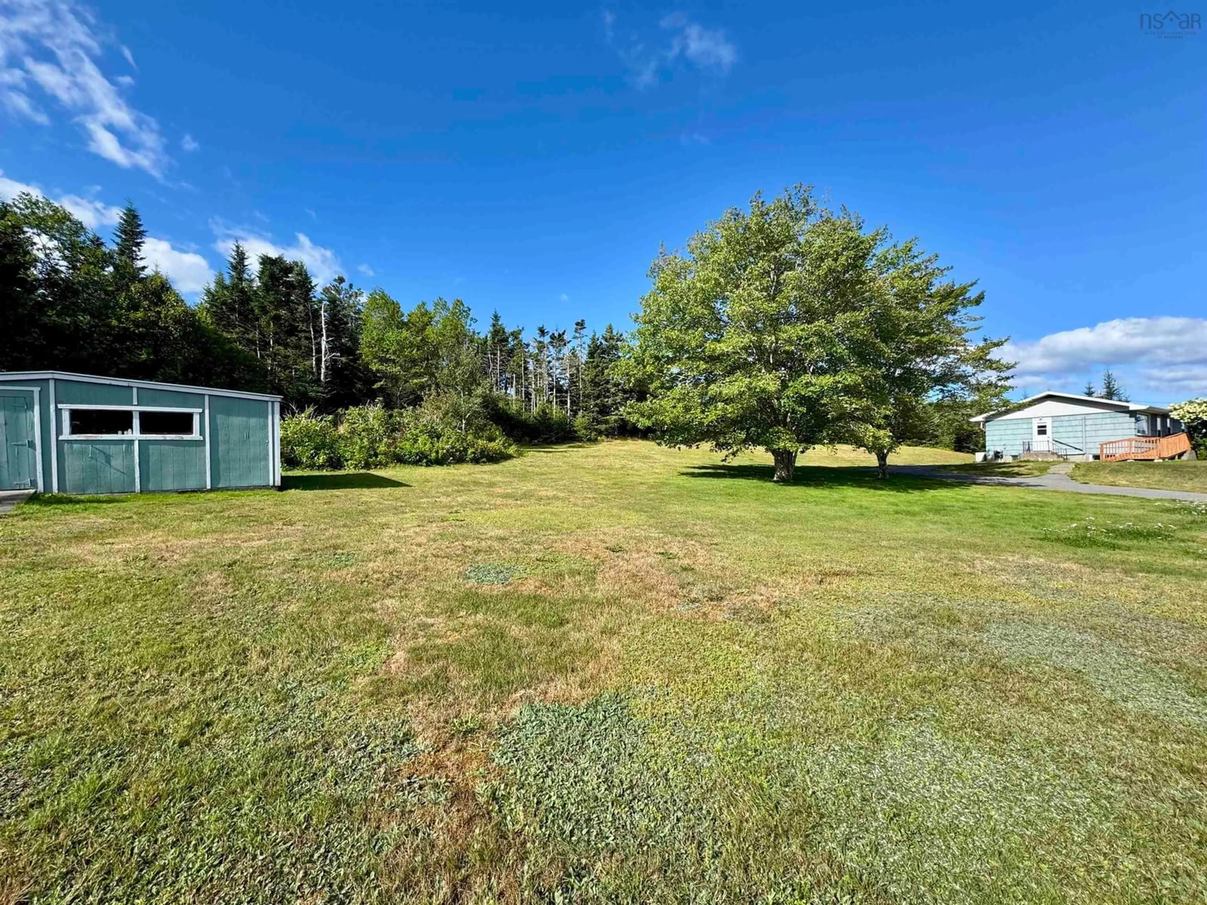 A pic from outside/outdoor area/front of a property/back of a property/a pic from drone, forest/trees view for 594 Highway 247, Grand Greve Nova Scotia B0E 3B0