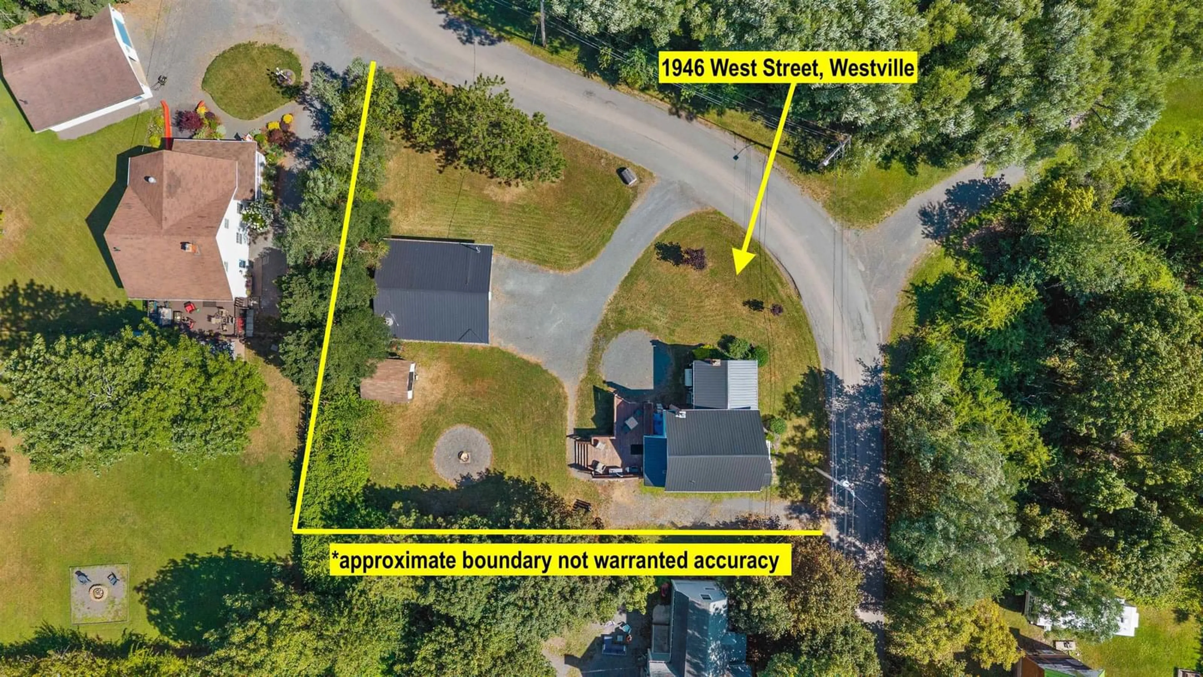 A pic from outside/outdoor area/front of a property/back of a property/a pic from drone, street for 1946 West St, Westville Nova Scotia B0K 2A0