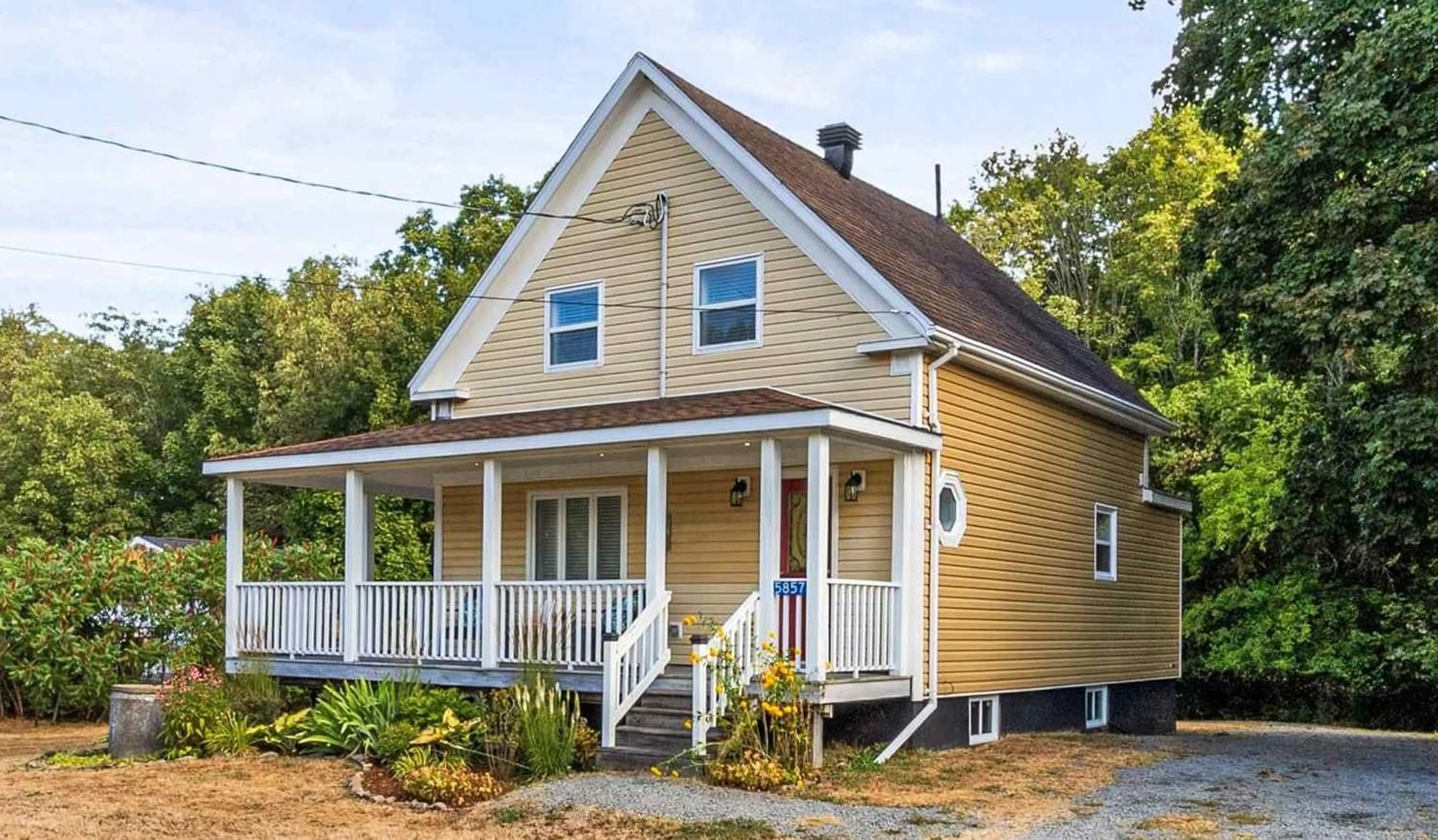Home with vinyl exterior material, street for 5857 Highway 1, St. Croix Nova Scotia B0N 1L0