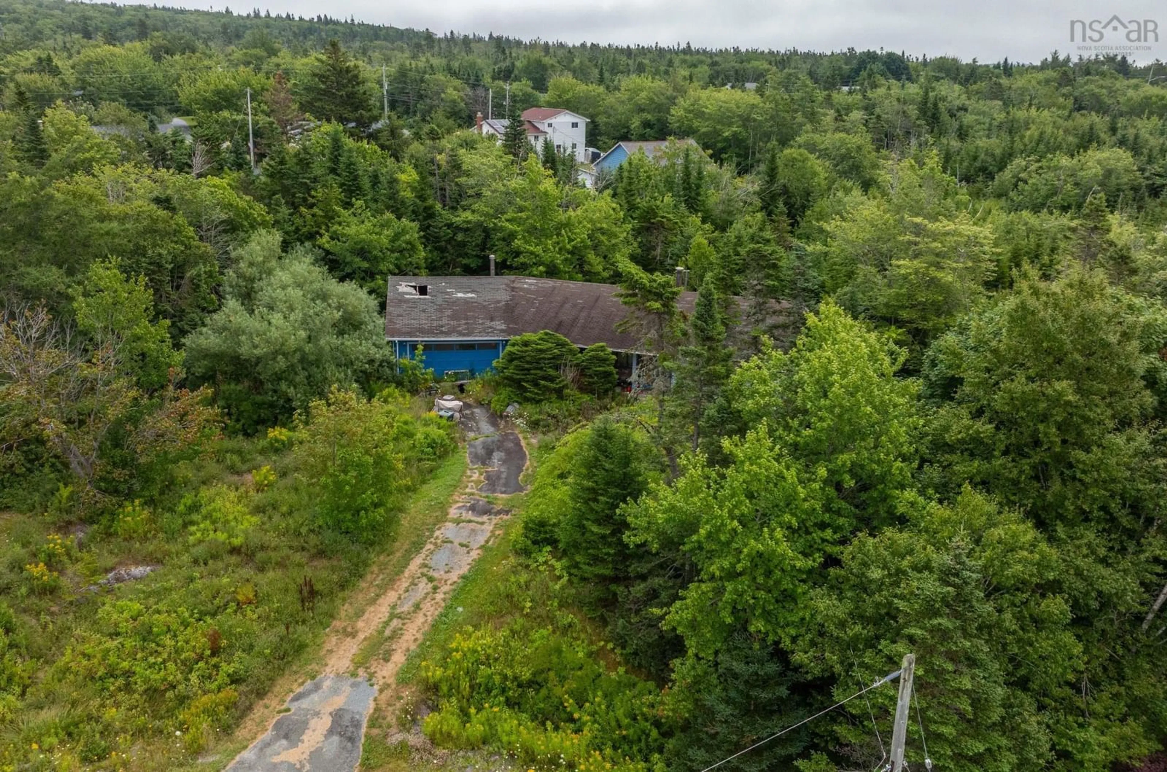 A pic from outside/outdoor area/front of a property/back of a property/a pic from drone, forest/trees view for 64 Francie Dr, Williamswood Nova Scotia B3V 1C1