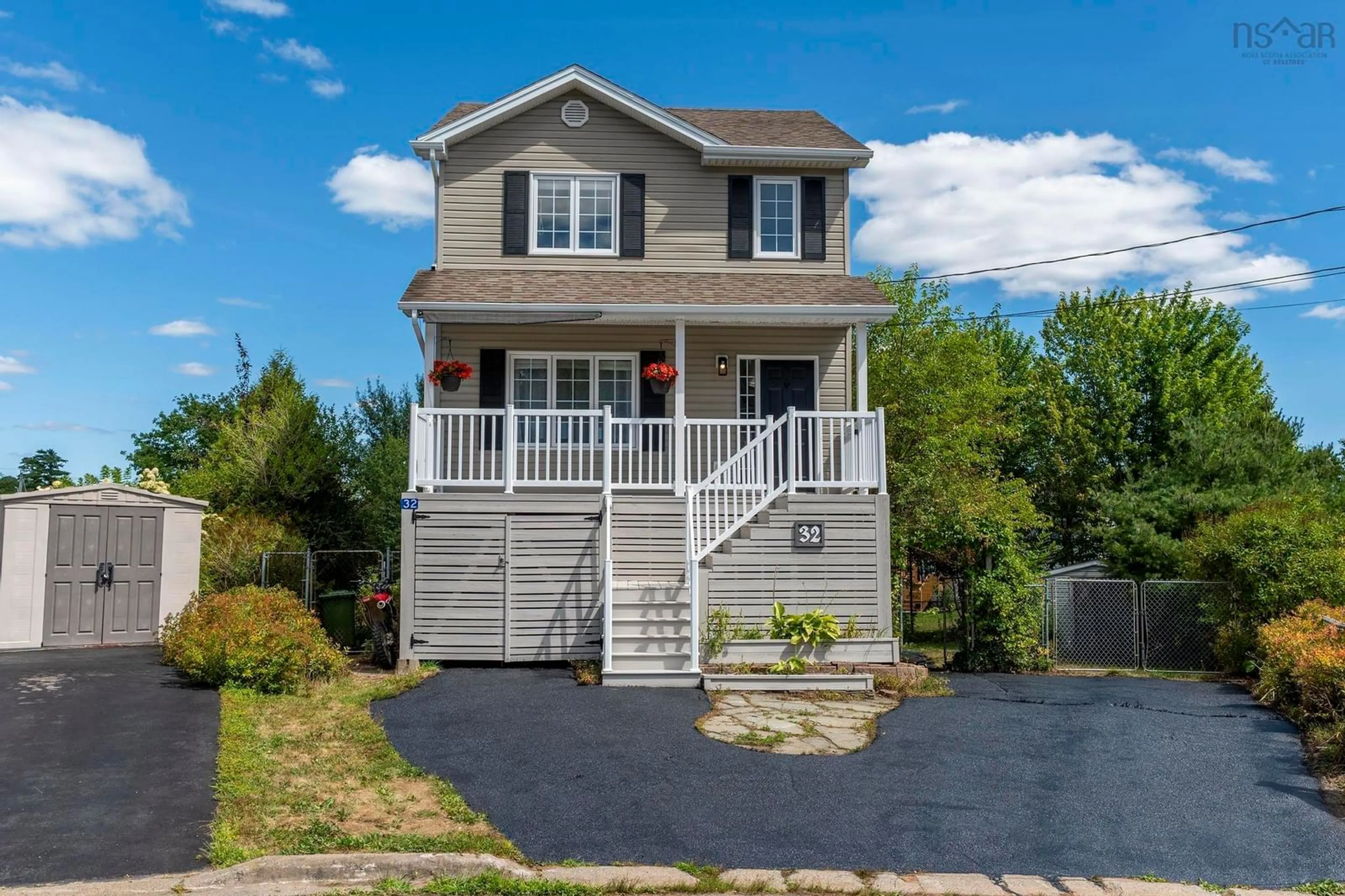 Home with vinyl exterior material, street for 32 Darrell Crt, Timberlea Nova Scotia B3T 1N8