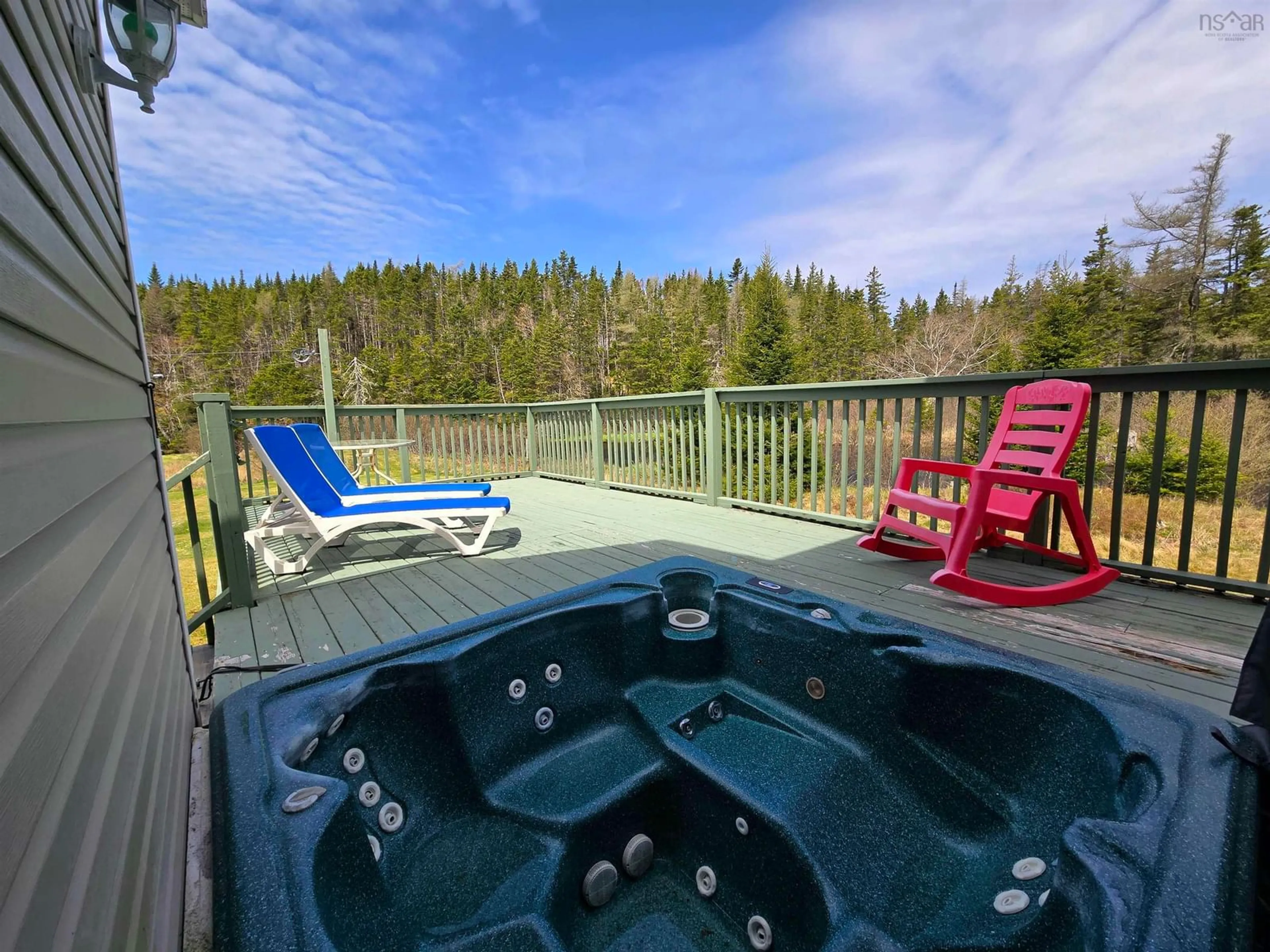 Patio, water/lake/river/ocean view for 1235 Loch Lomond Rd, Grand River Falls Nova Scotia B0E 1M0