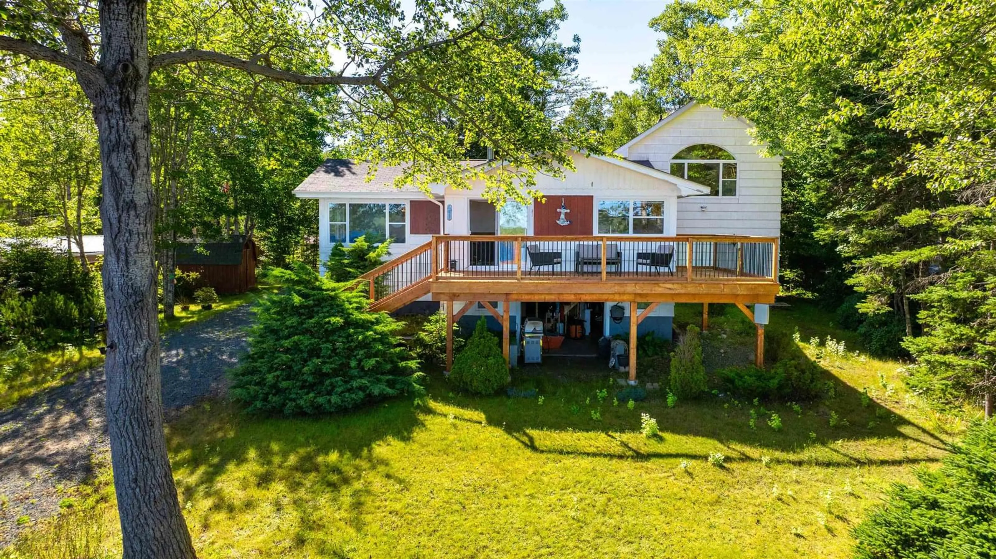 A pic from outside/outdoor area/front of a property/back of a property/a pic from drone, water/lake/river/ocean view for 23 Juniper Lane, Upper Lakeville Nova Scotia B0J 1W0