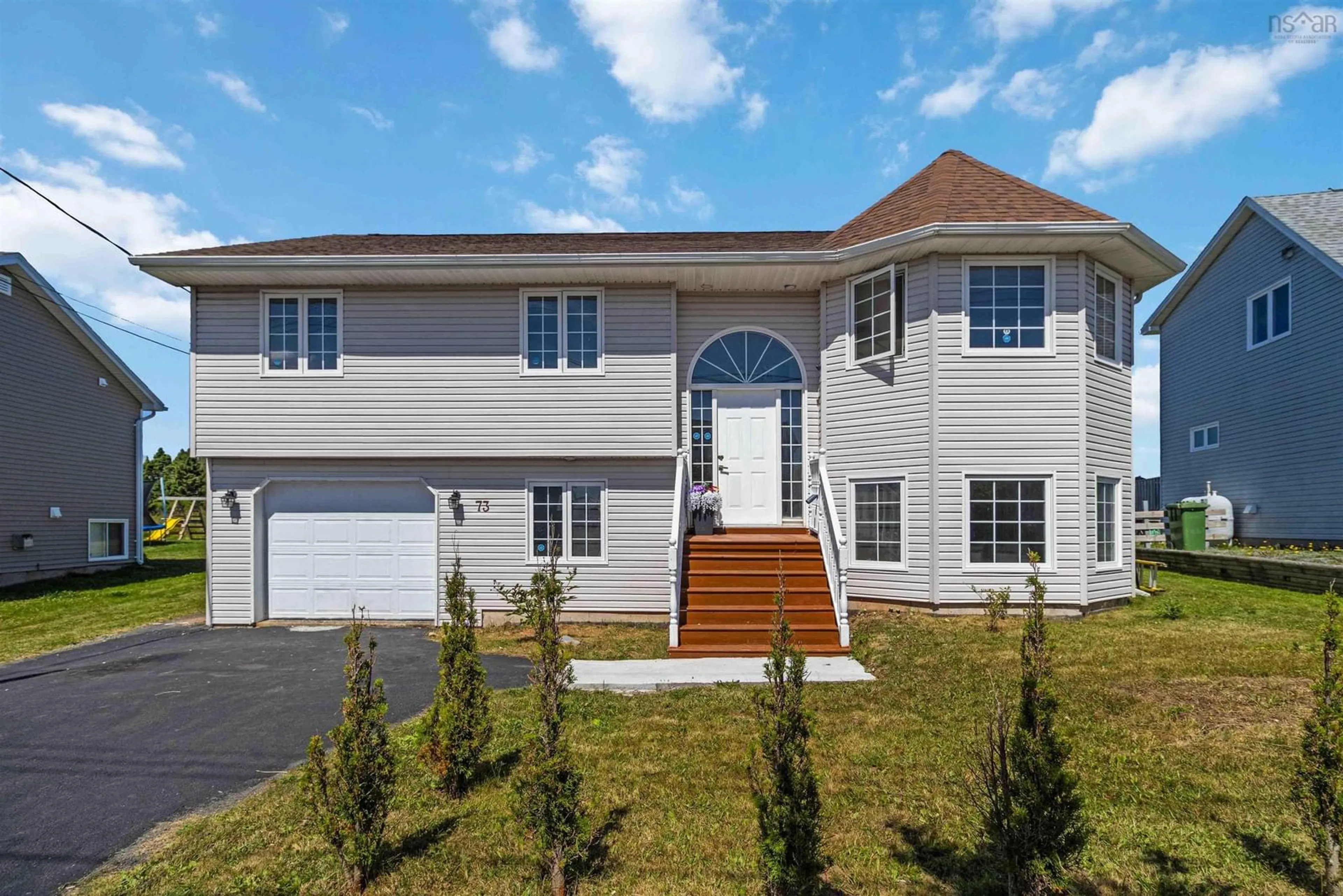 Home with vinyl exterior material, street for 73 Sea Spray Dr, Eastern Passage Nova Scotia B3G 1S5