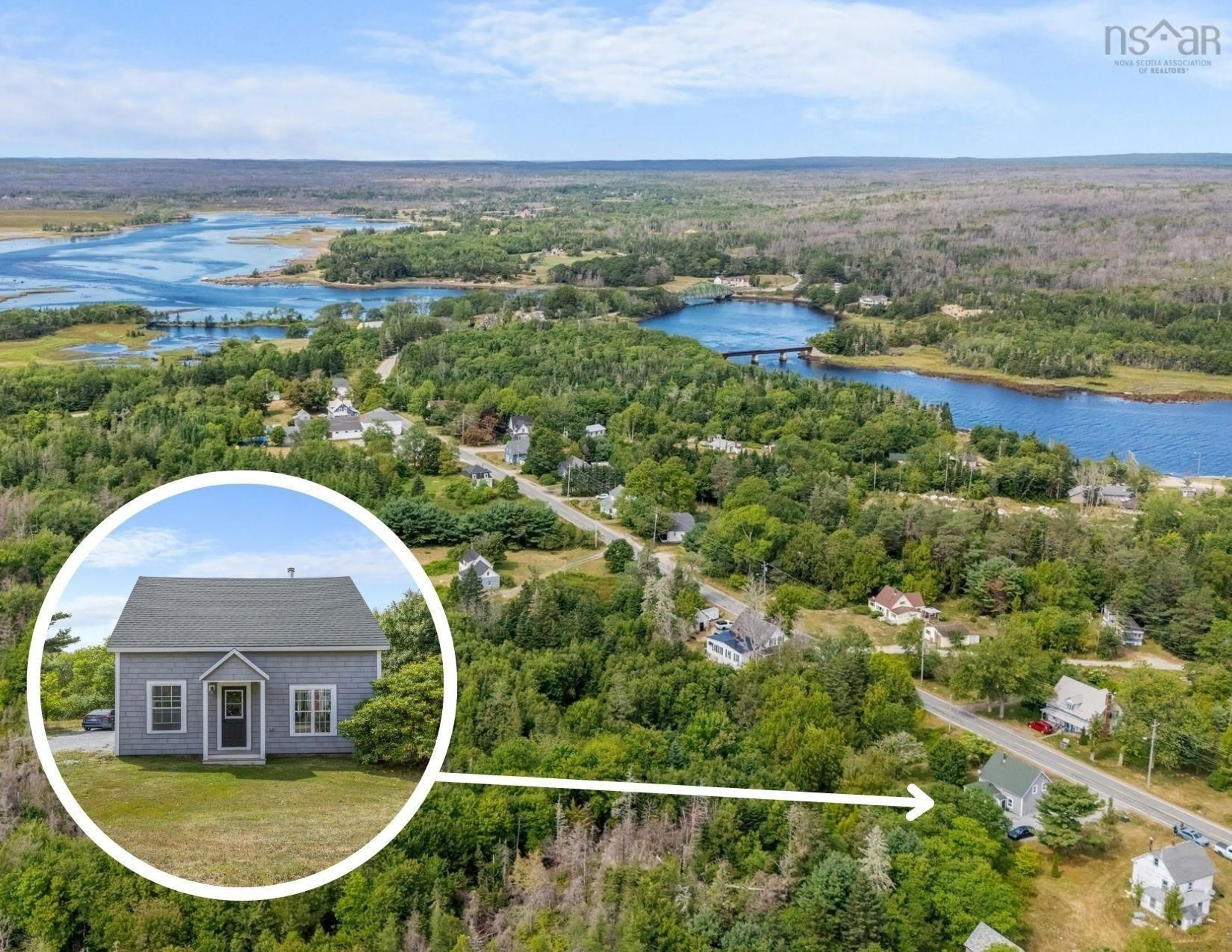 A pic from outside/outdoor area/front of a property/back of a property/a pic from drone, water/lake/river/ocean view for 220 Port Latour Rd, Port Clyde Nova Scotia B0W 2S0