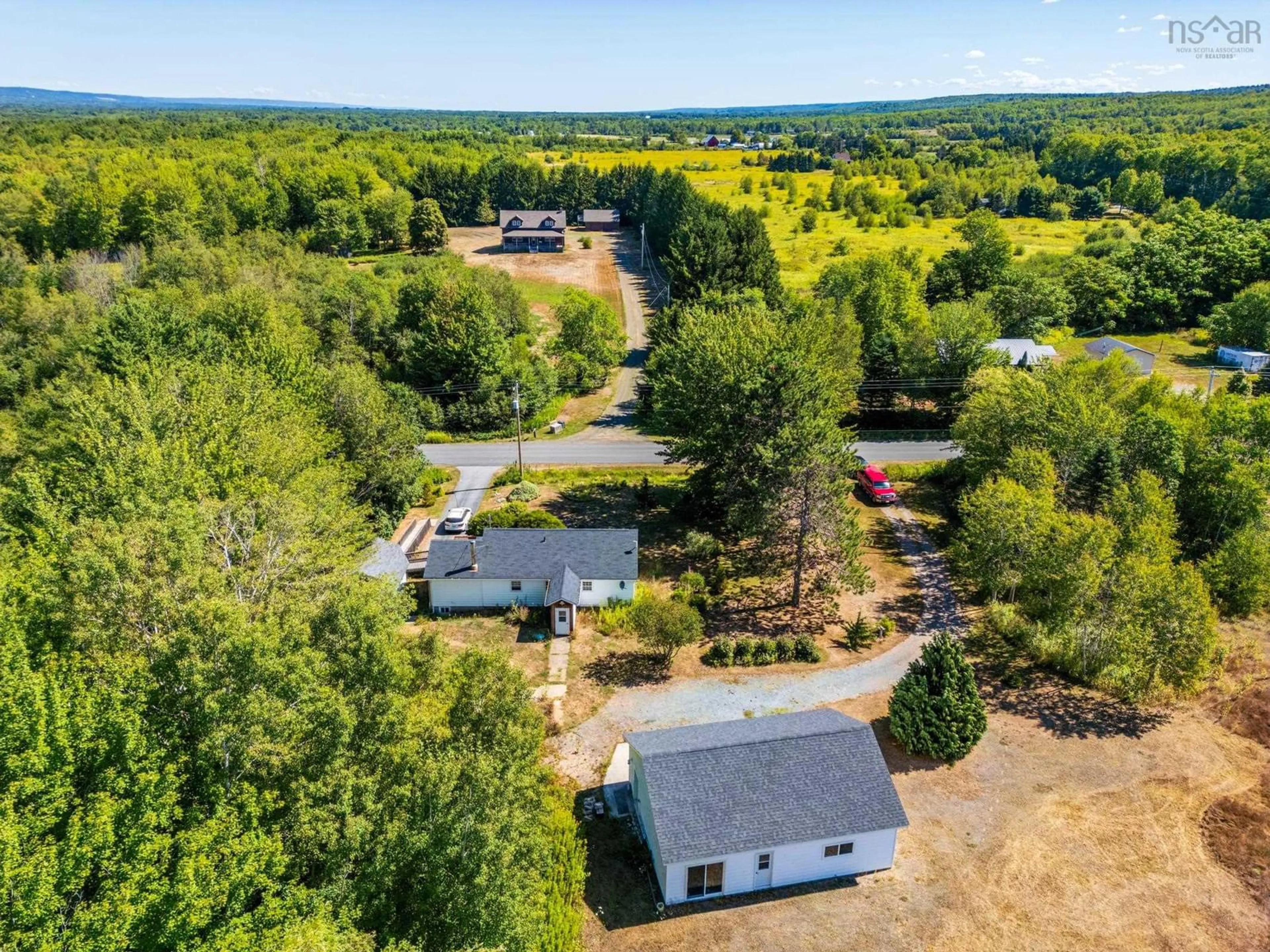 A pic from outside/outdoor area/front of a property/back of a property/a pic from drone, forest/trees view for 369 Mount Hanley Rd, North Williamston Nova Scotia B0S 1M0
