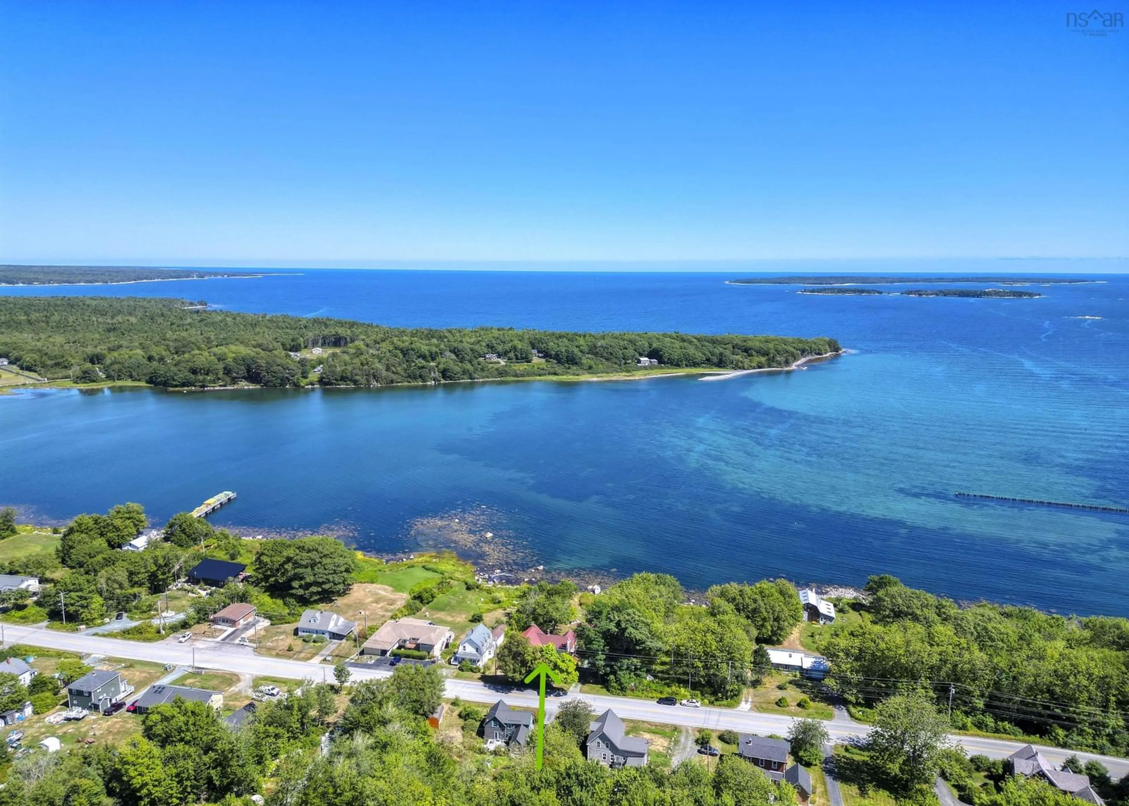 A pic from outside/outdoor area/front of a property/back of a property/a pic from drone, water/lake/river/ocean view for 8499 3 Hwy, Port Mouton Nova Scotia B0T 1T0