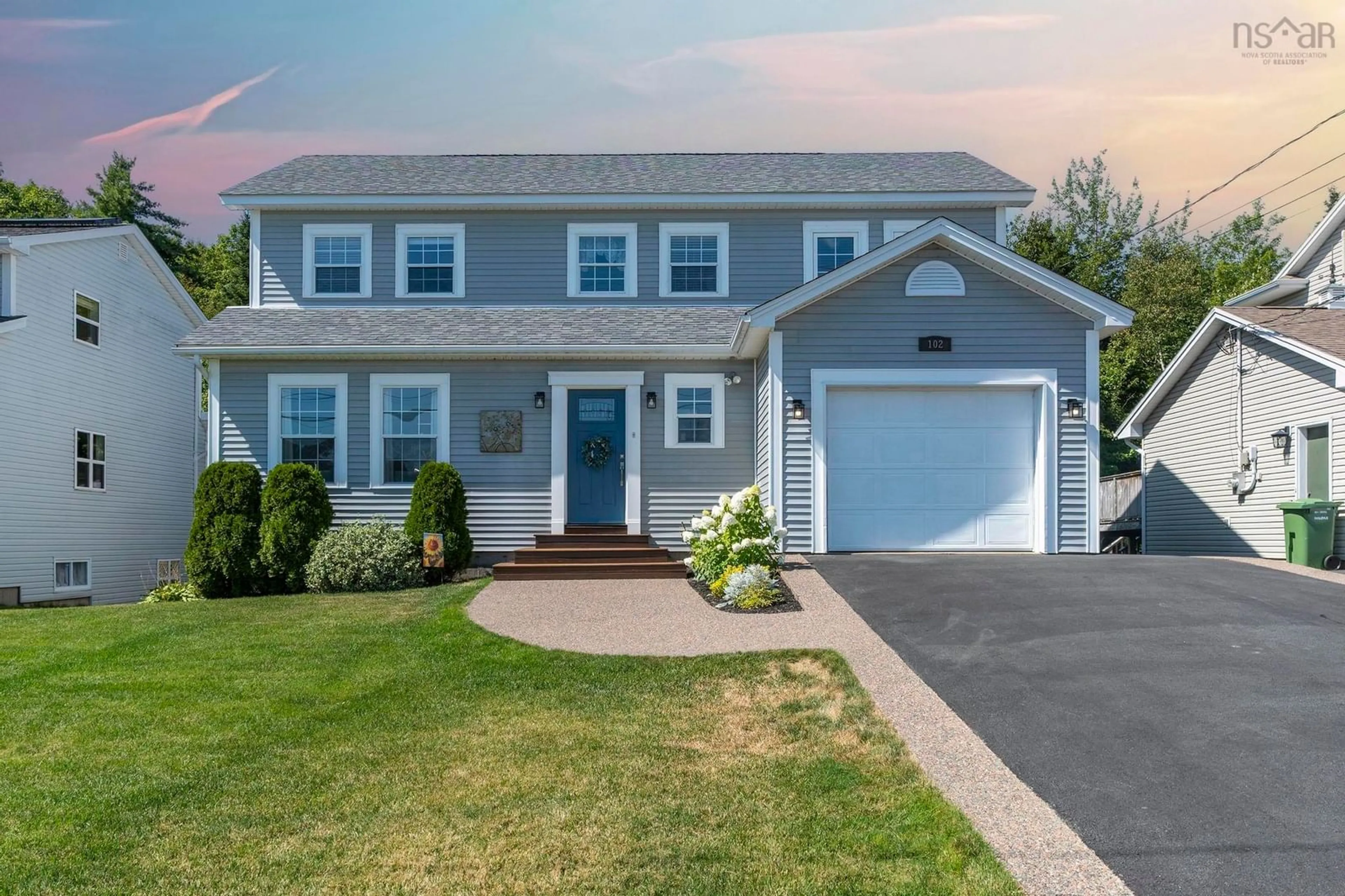 Home with vinyl exterior material, street for 102 Portland Estates Blvd, Woodlawn Nova Scotia B2W 6E5