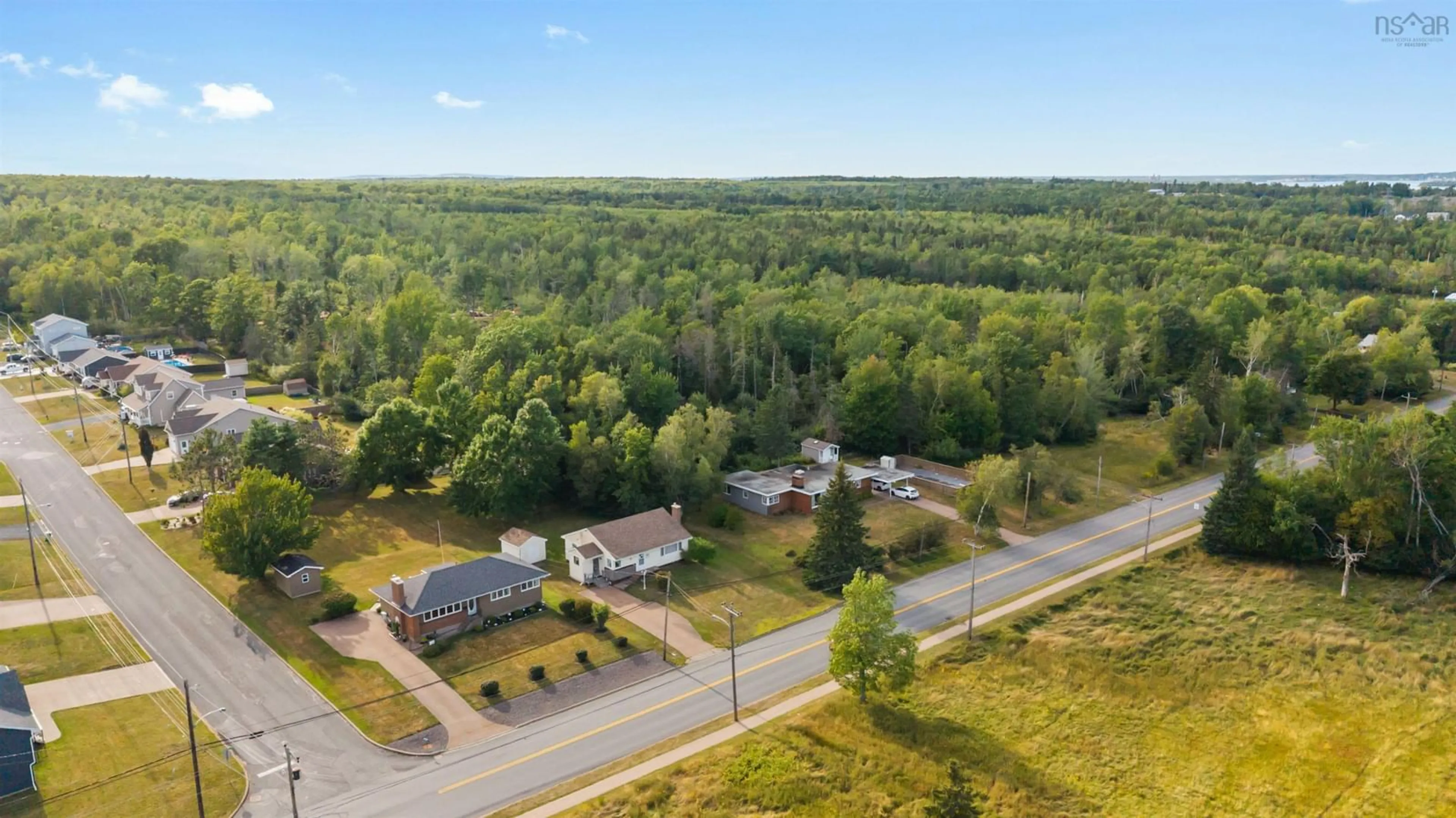 A pic from outside/outdoor area/front of a property/back of a property/a pic from drone, forest/trees view for 604 Abercrombie Rd, New Glasgow Nova Scotia B2H 1L5