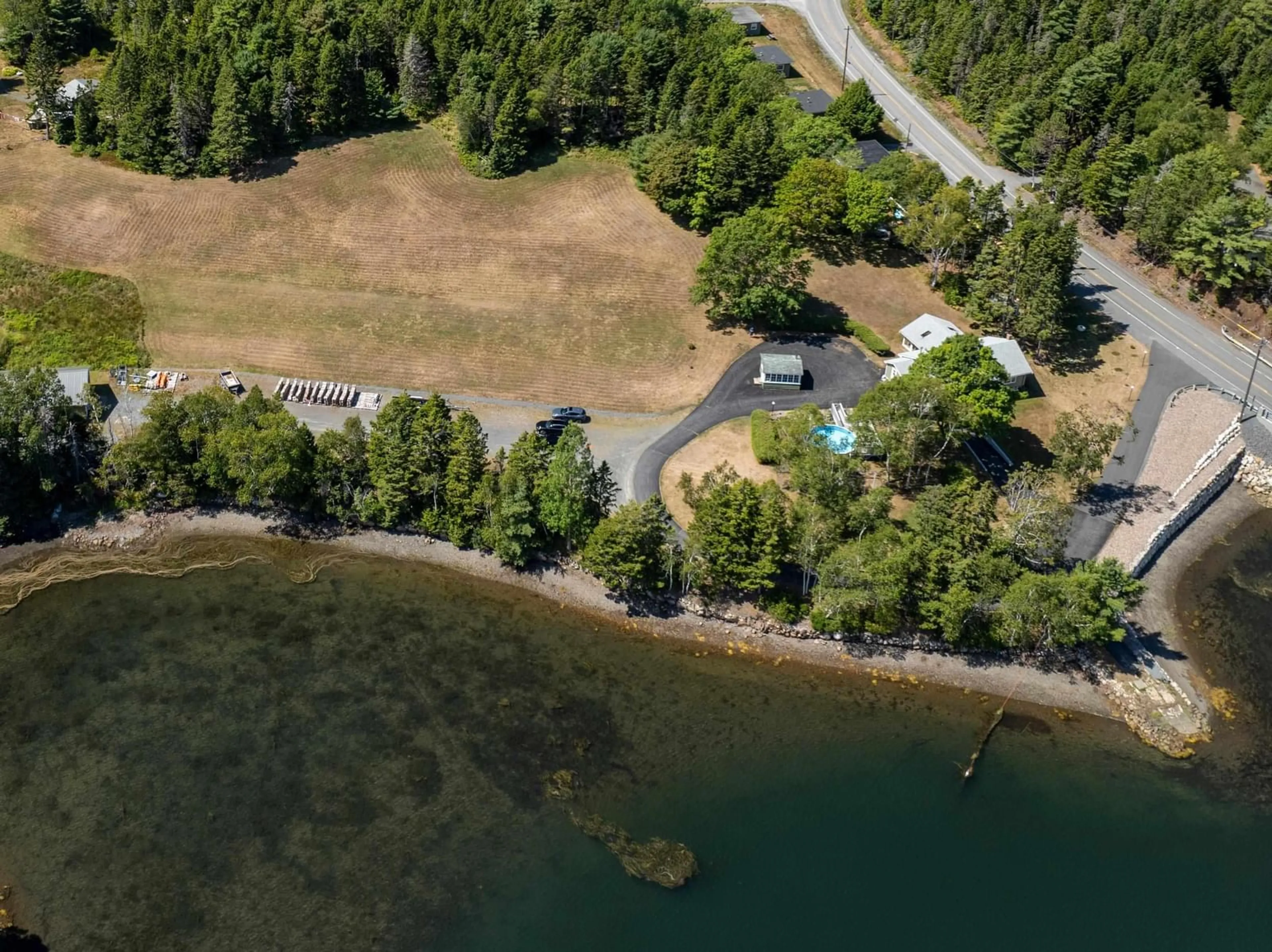 A pic from outside/outdoor area/front of a property/back of a property/a pic from drone, water/lake/river/ocean view for 2262 Highway 332, Bayport Nova Scotia B0J 2C0