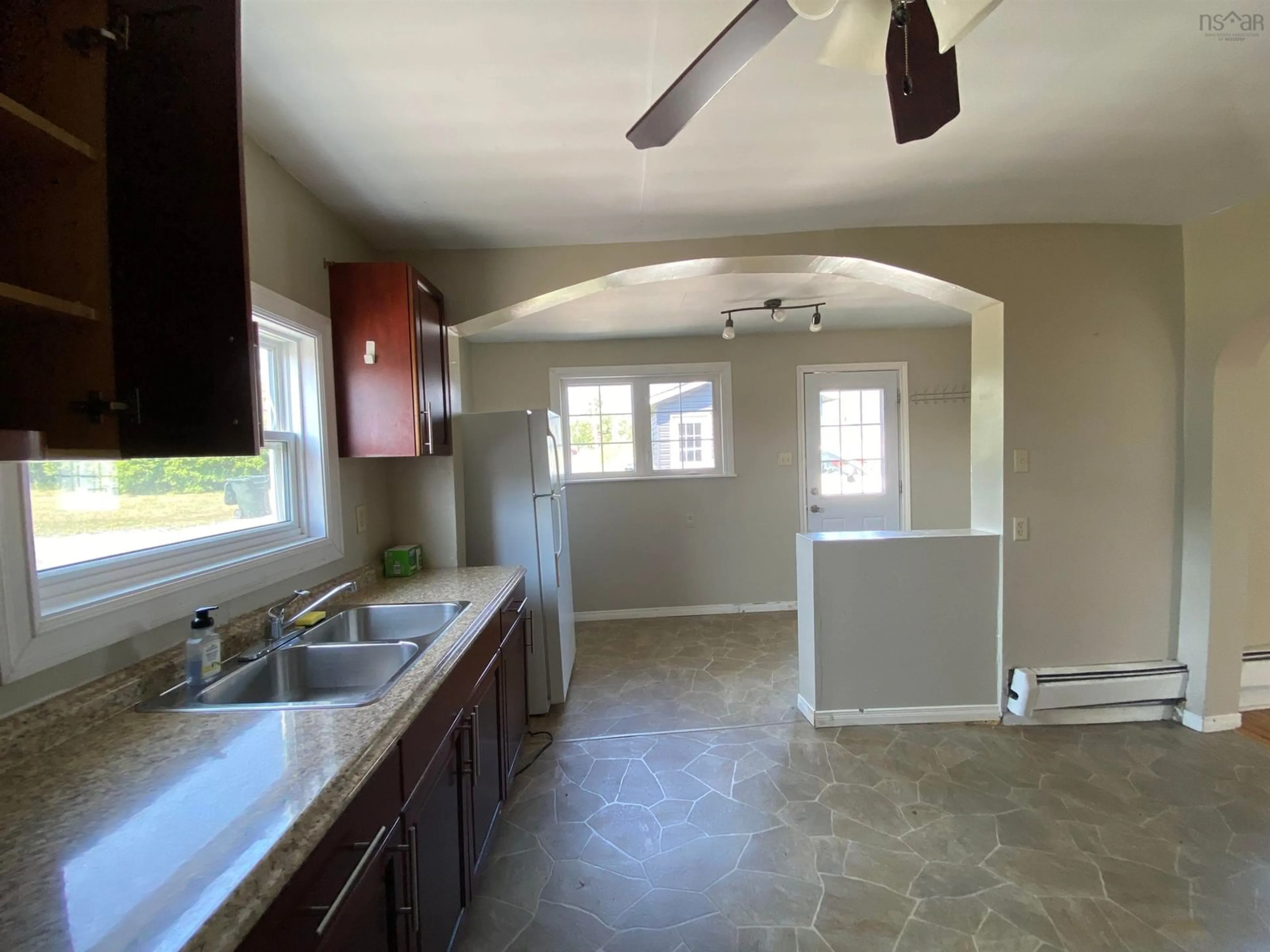 Open concept kitchen, ceramic/tile floor for 155 Mansfield St, Glace Bay Nova Scotia B1A 3N6