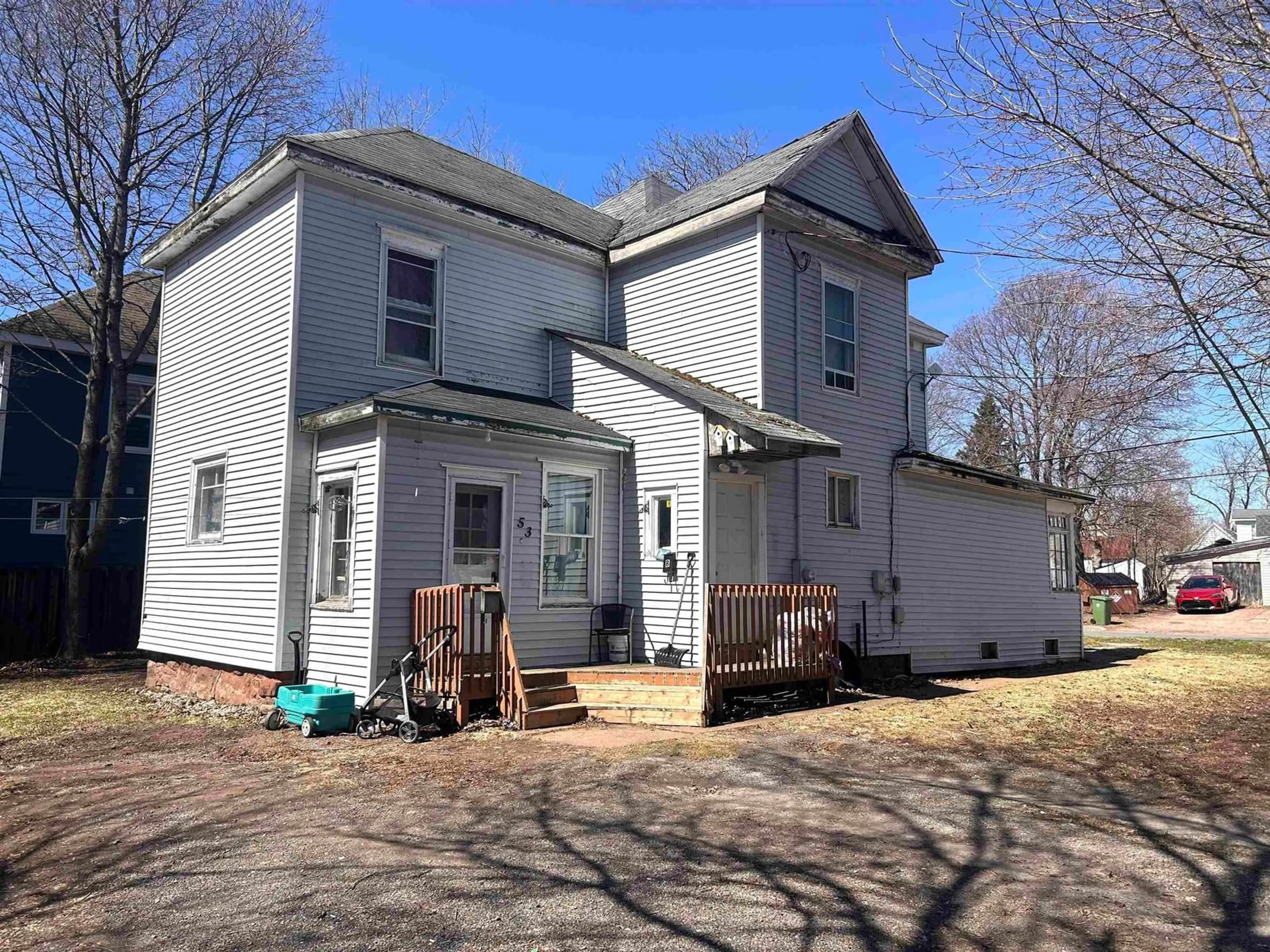 A pic from outside/outdoor area/front of a property/back of a property/a pic from drone, building for 53 Spring St, Amherst Nova Scotia B4H 1S3