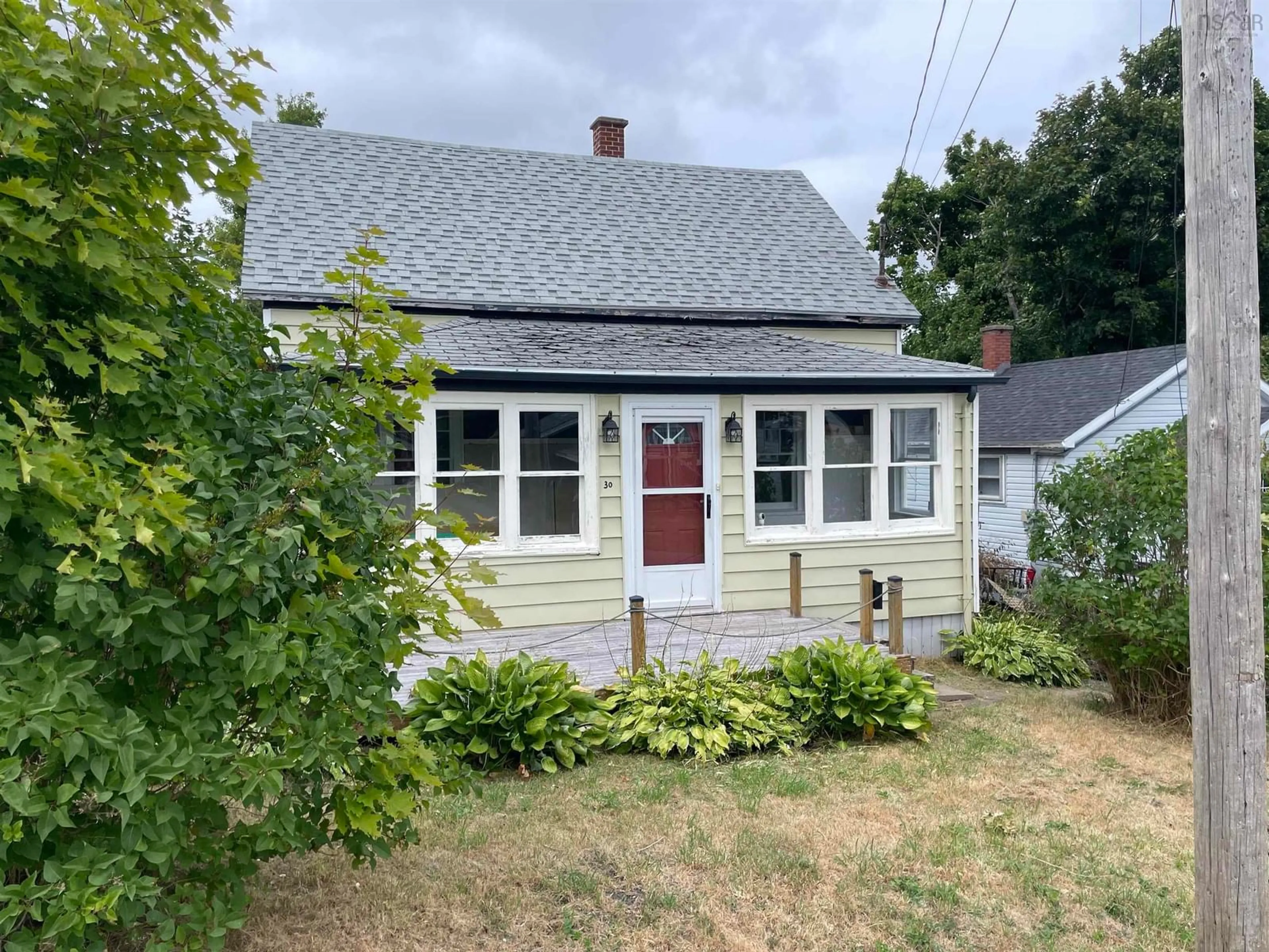Home with vinyl exterior material, street for 30 Monteith Ave, Westmount Nova Scotia B1R 1K4